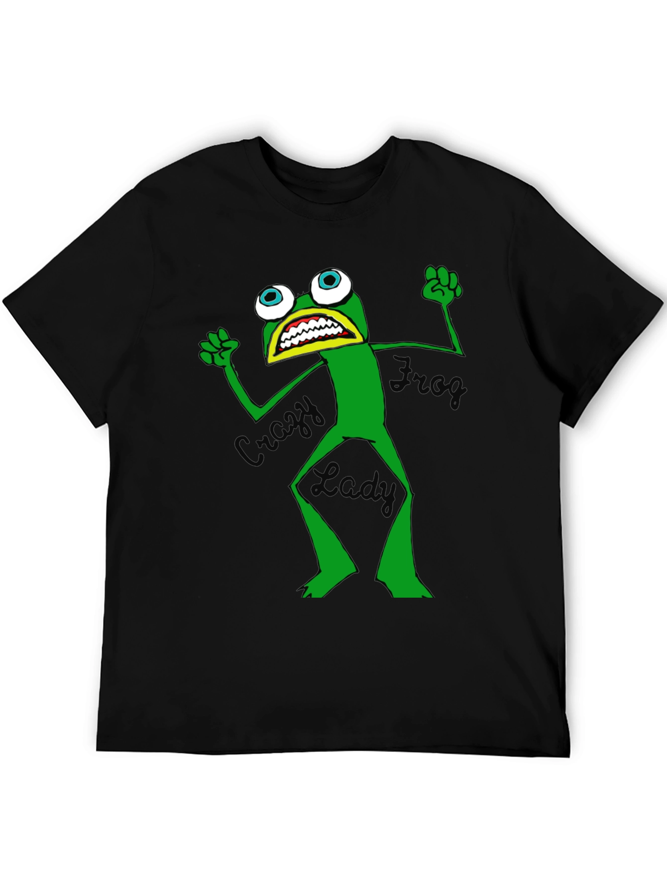 Crazy Frog Lady Graphic T-Shirt - Unisex Black Tee