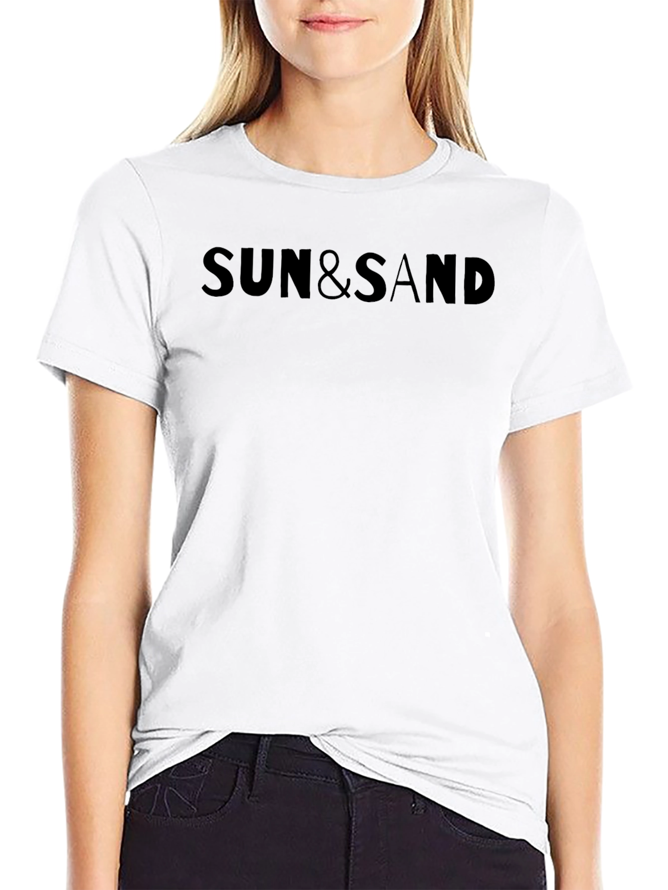 Sun & Sand Black Graphic T-Shirt