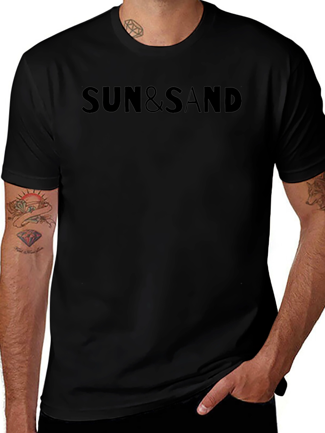 Sun & Sand Black Graphic T-Shirt
