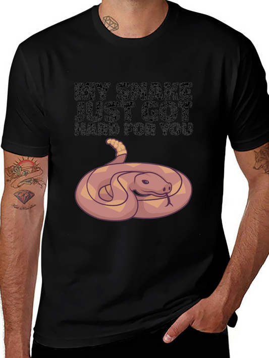Funny Snake Graphic Tee - My Snake Got Hard For You