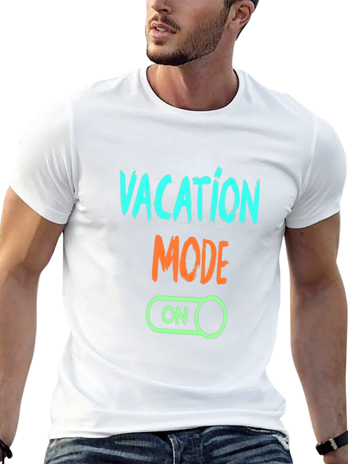 Vacation Mode On Graphic Tee - Black Casual T-Shirt