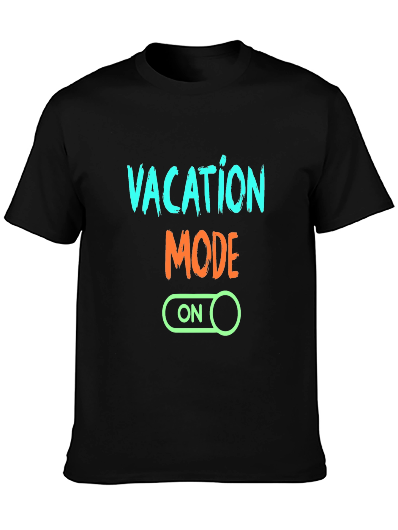 Vacation Mode On Graphic Tee - Black Casual T-Shirt