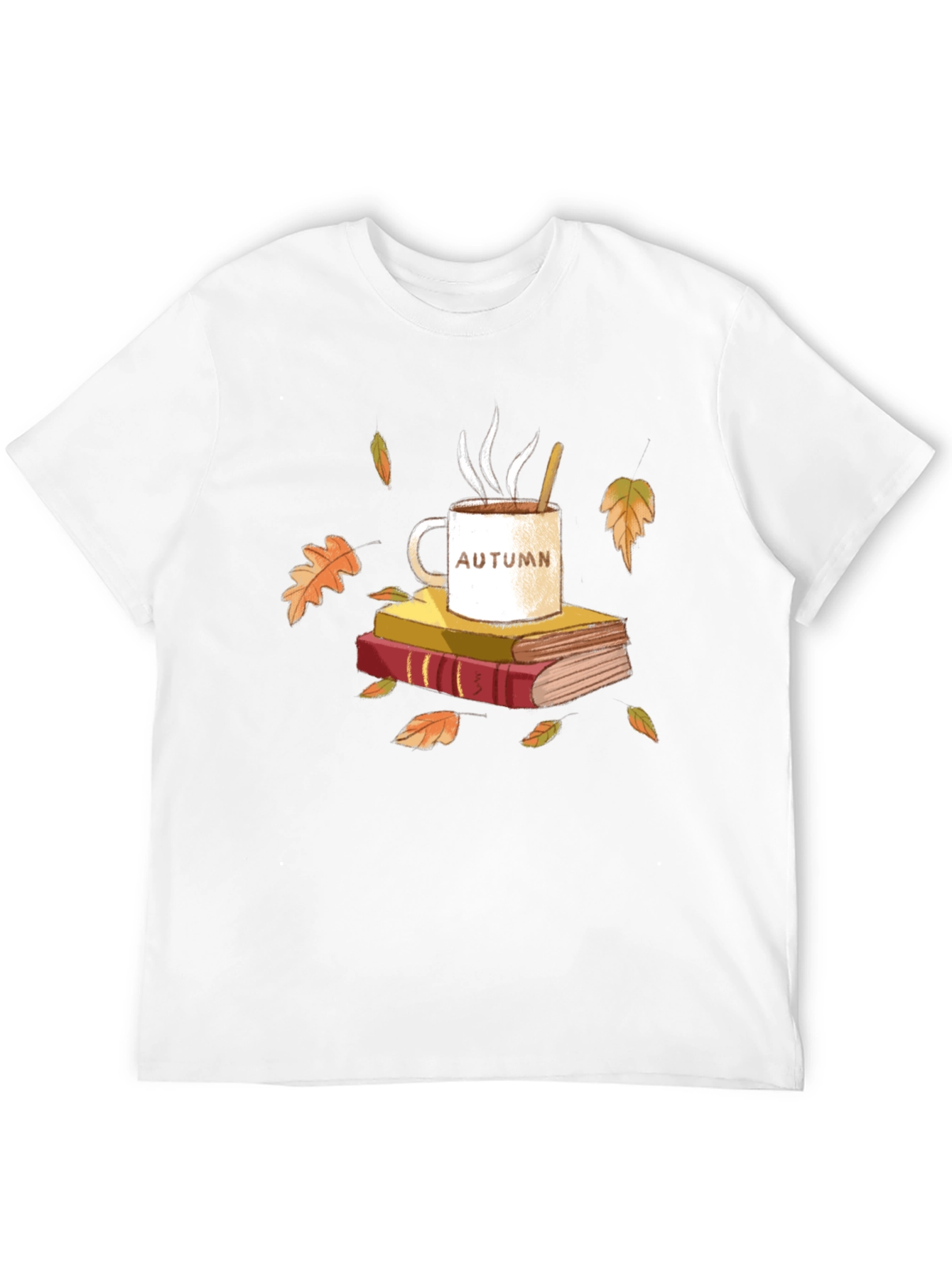 Autumn Vibes T-Shirt - Cozy Books & Coffee Design