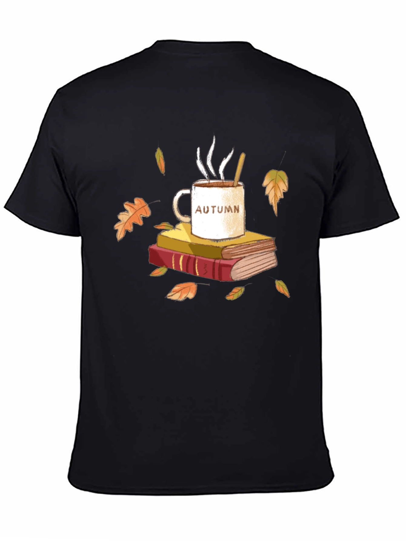 Autumn Vibes T-Shirt - Cozy Books & Coffee Design