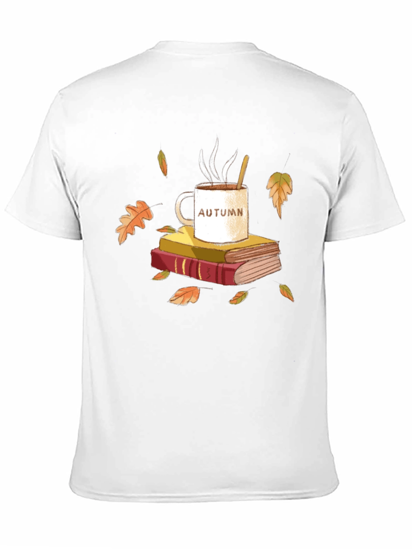 Autumn Vibes T-Shirt - Cozy Books & Coffee Design