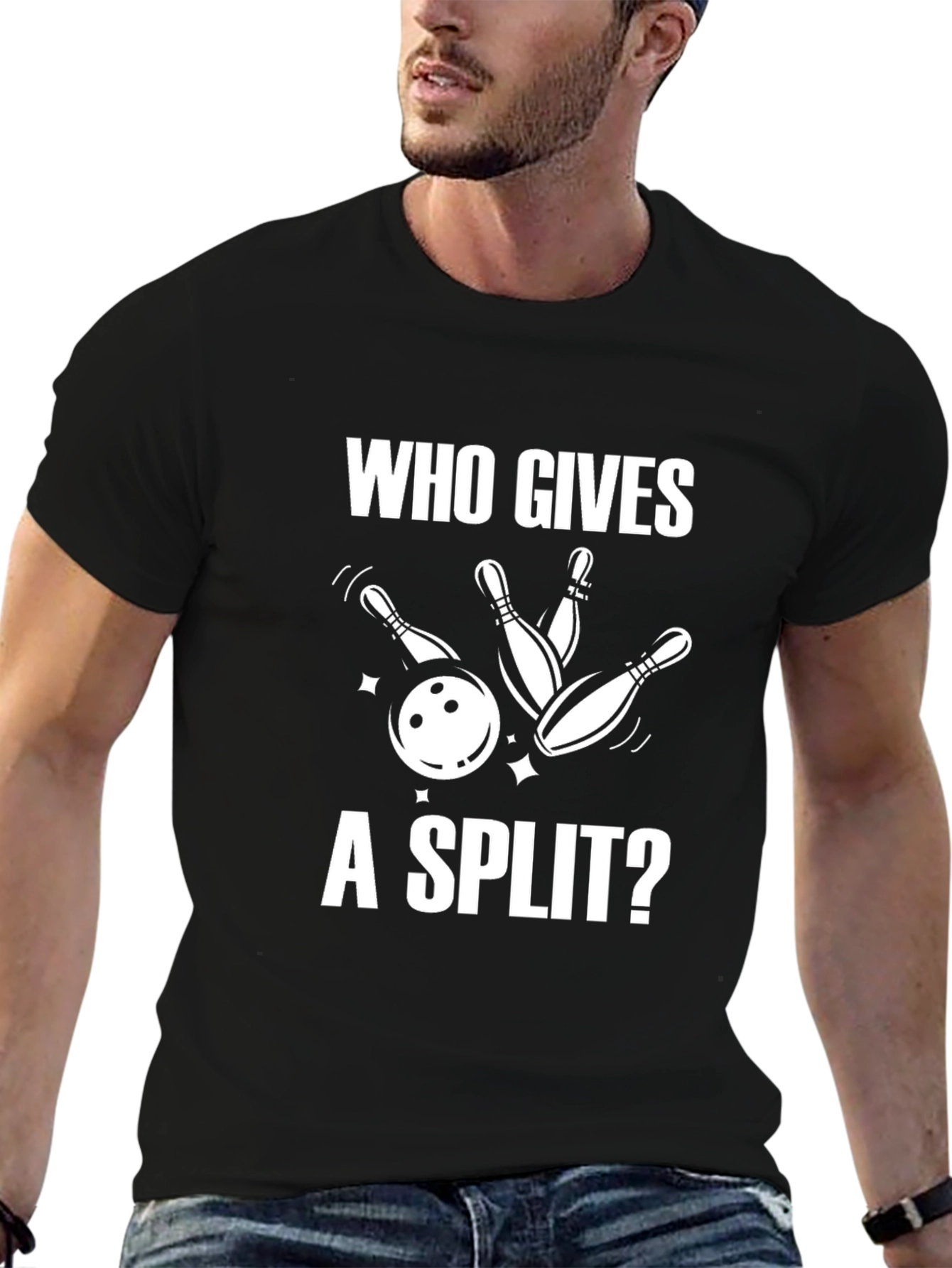 Bowling Split Graphic T-Shirt - Funny Bowling Tee
