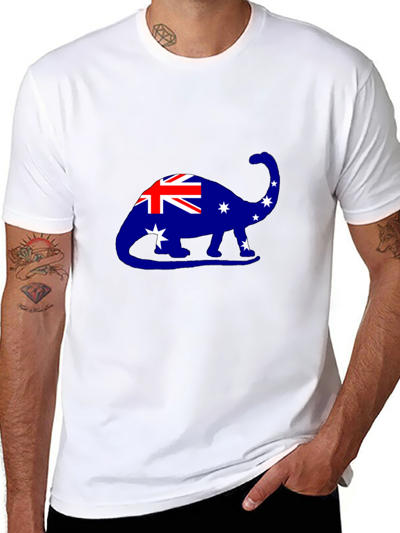Aussie Dino T-Shirt - Australian Flag Dinosaur Tee