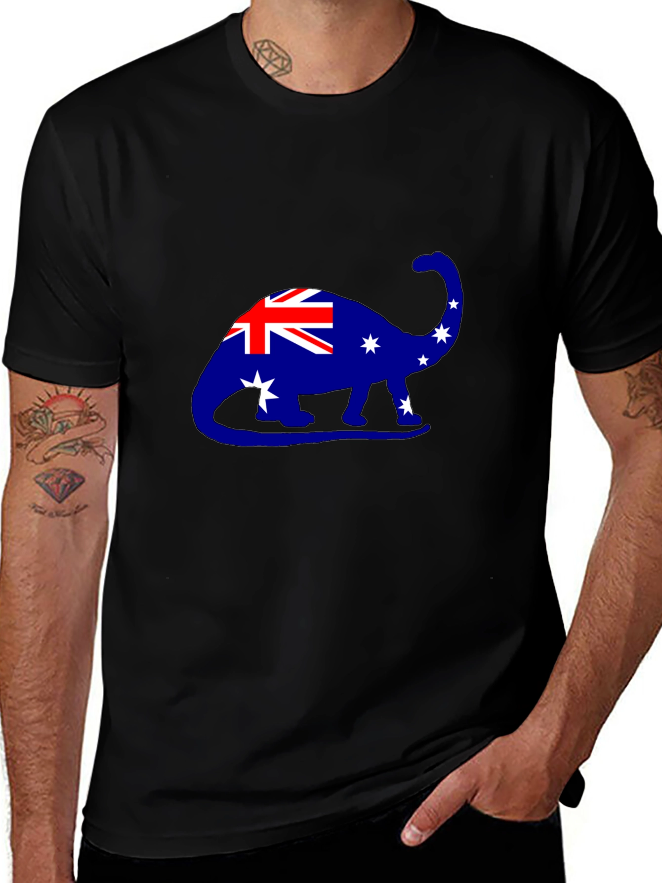 Aussie Dino T-Shirt - Australian Flag Dinosaur Tee