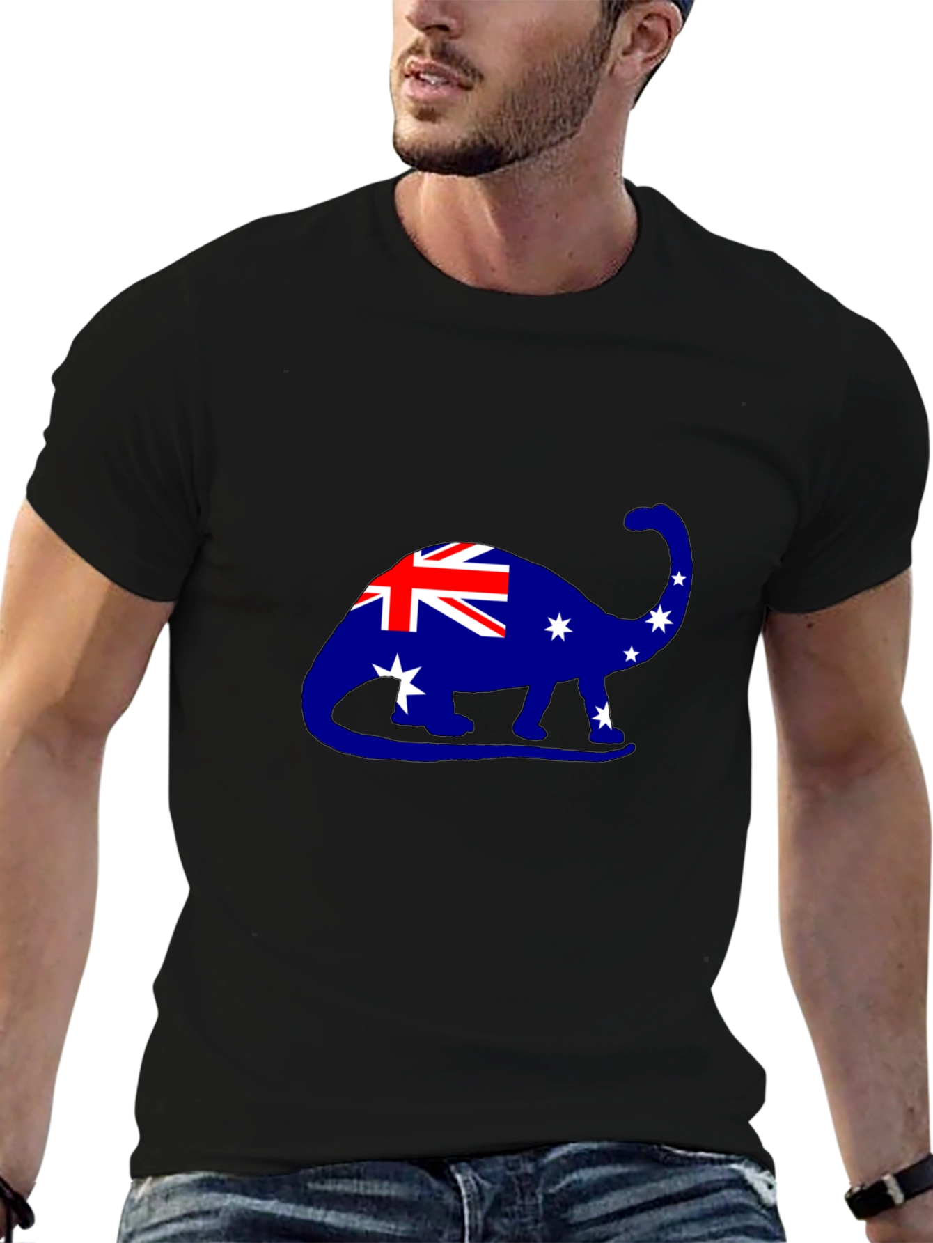 Aussie Dino T-Shirt - Australian Flag Dinosaur Tee