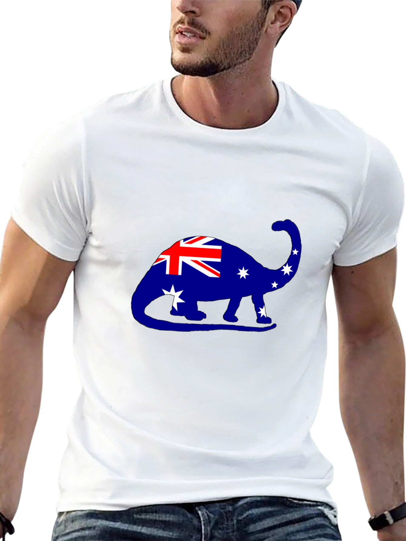 Aussie Dino T-Shirt - Australian Flag Dinosaur Tee