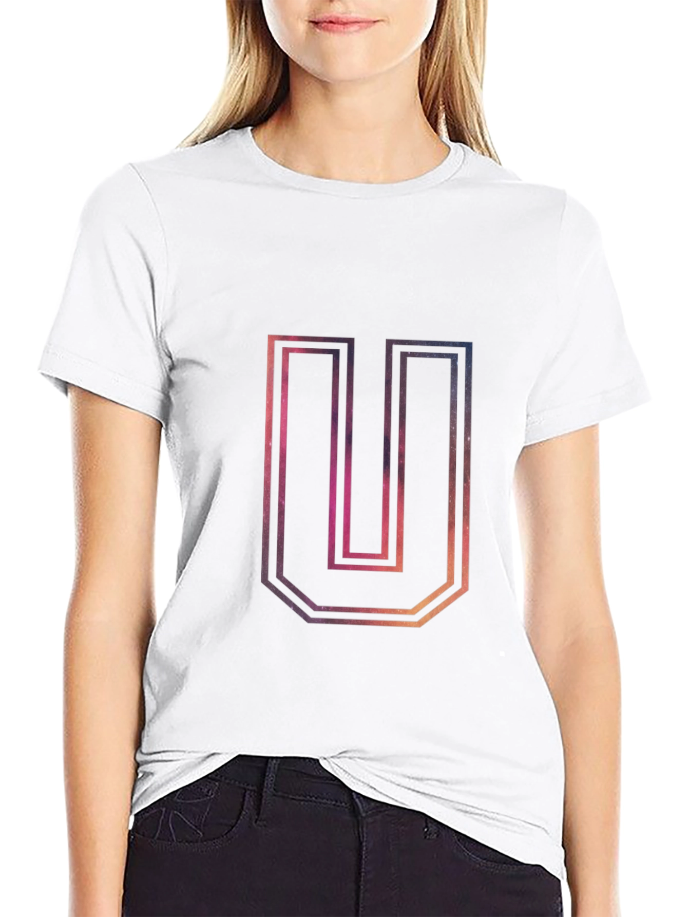 U Space Graphic Black T-Shirt