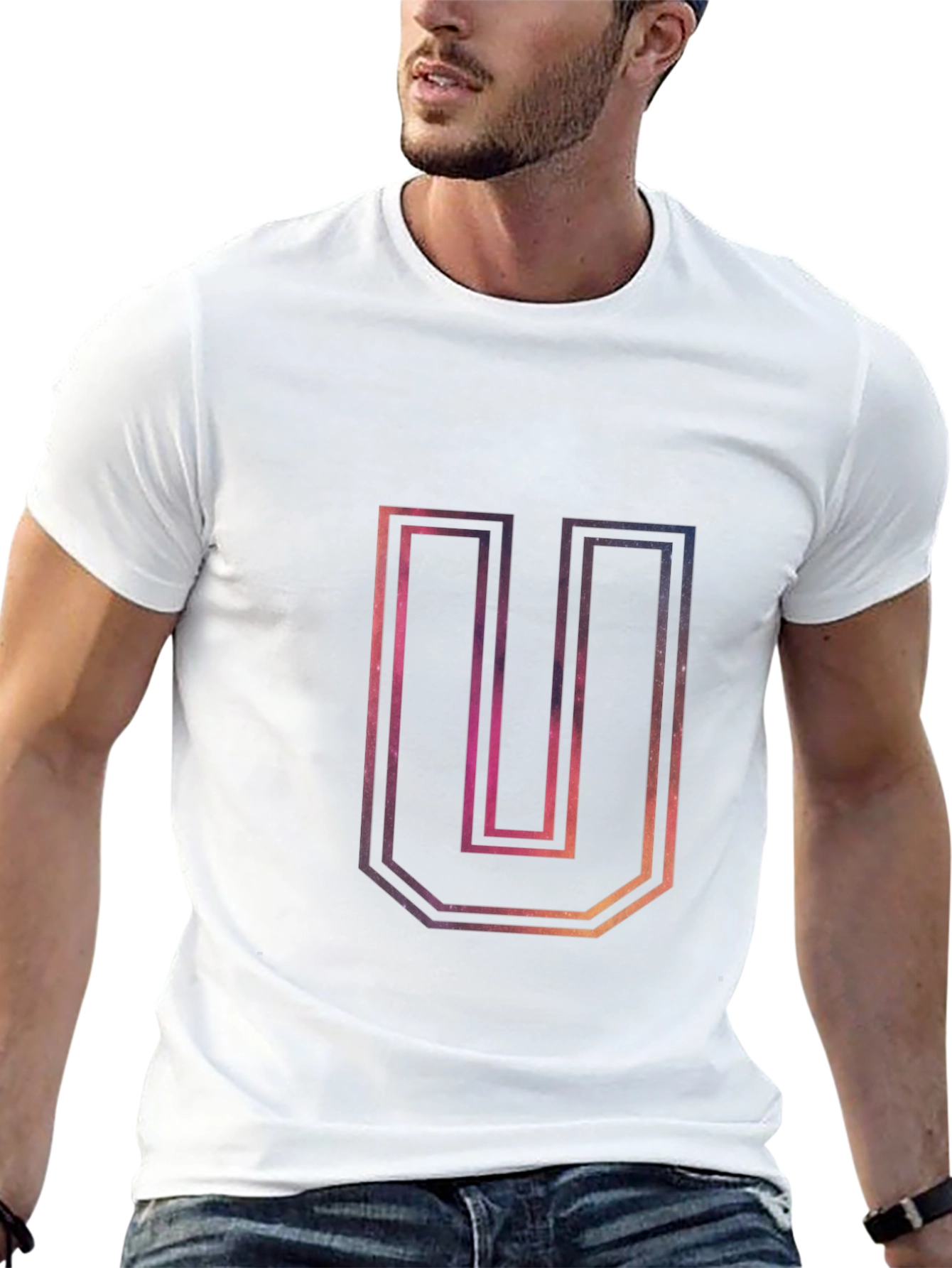 U Space Graphic Black T-Shirt