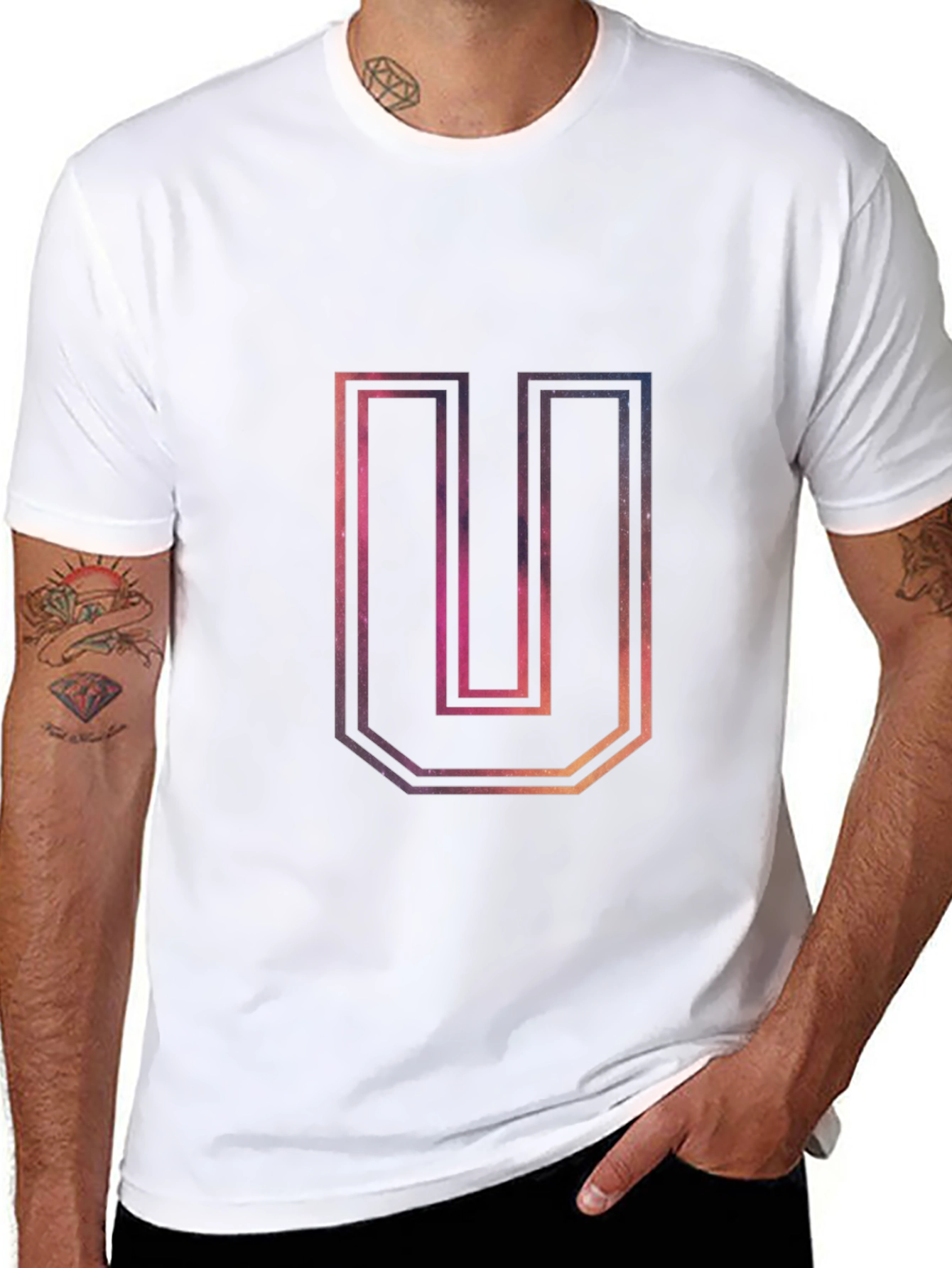U Space Graphic Black T-Shirt