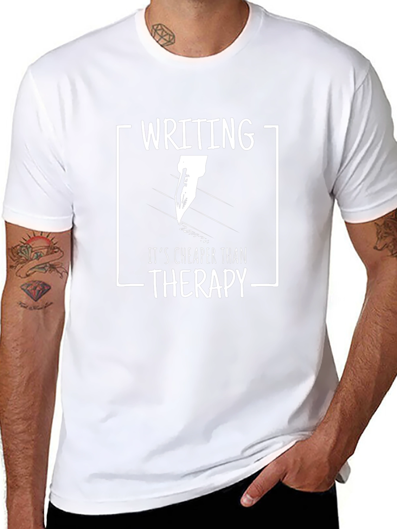 Writing Cheaper Than Therapy Graphic T-Shirt