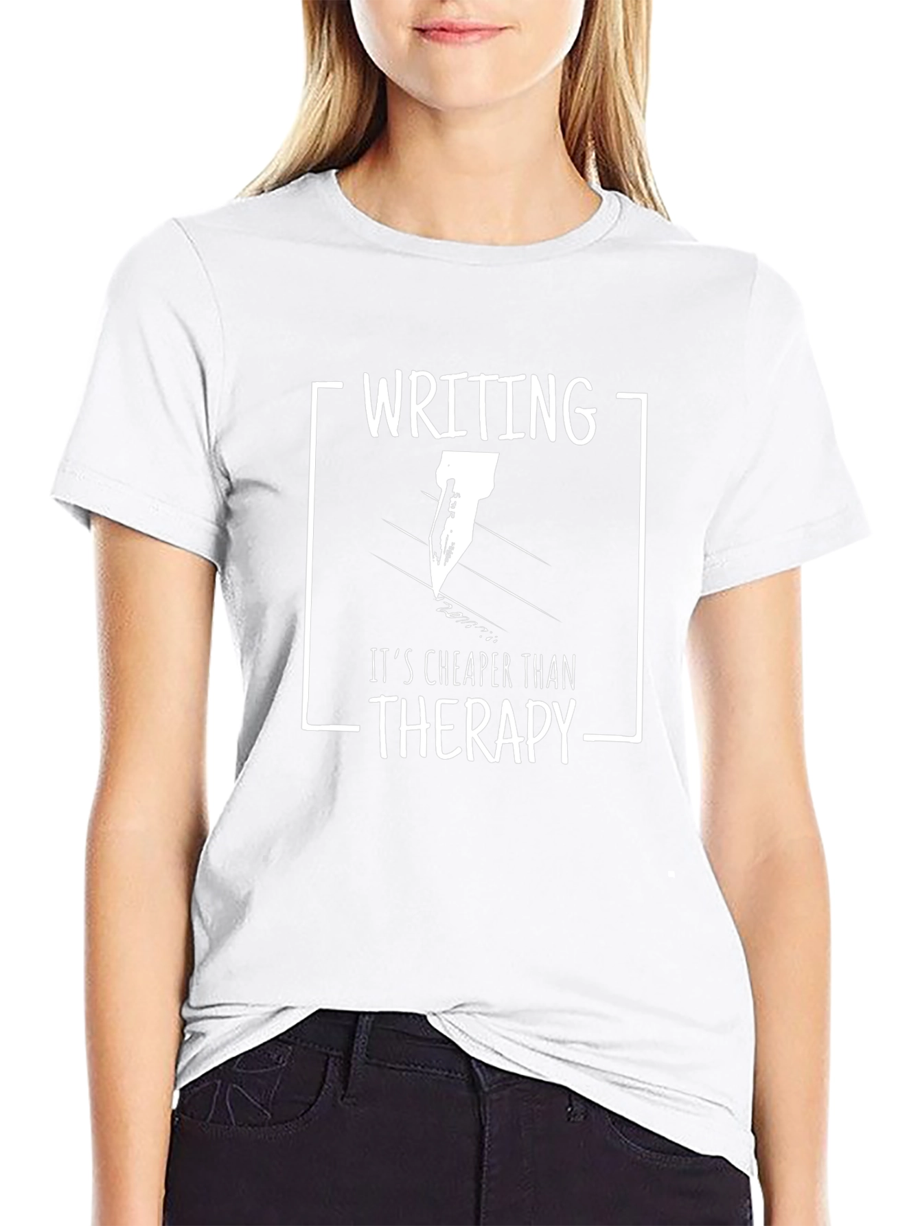 Writing Cheaper Than Therapy Graphic T-Shirt