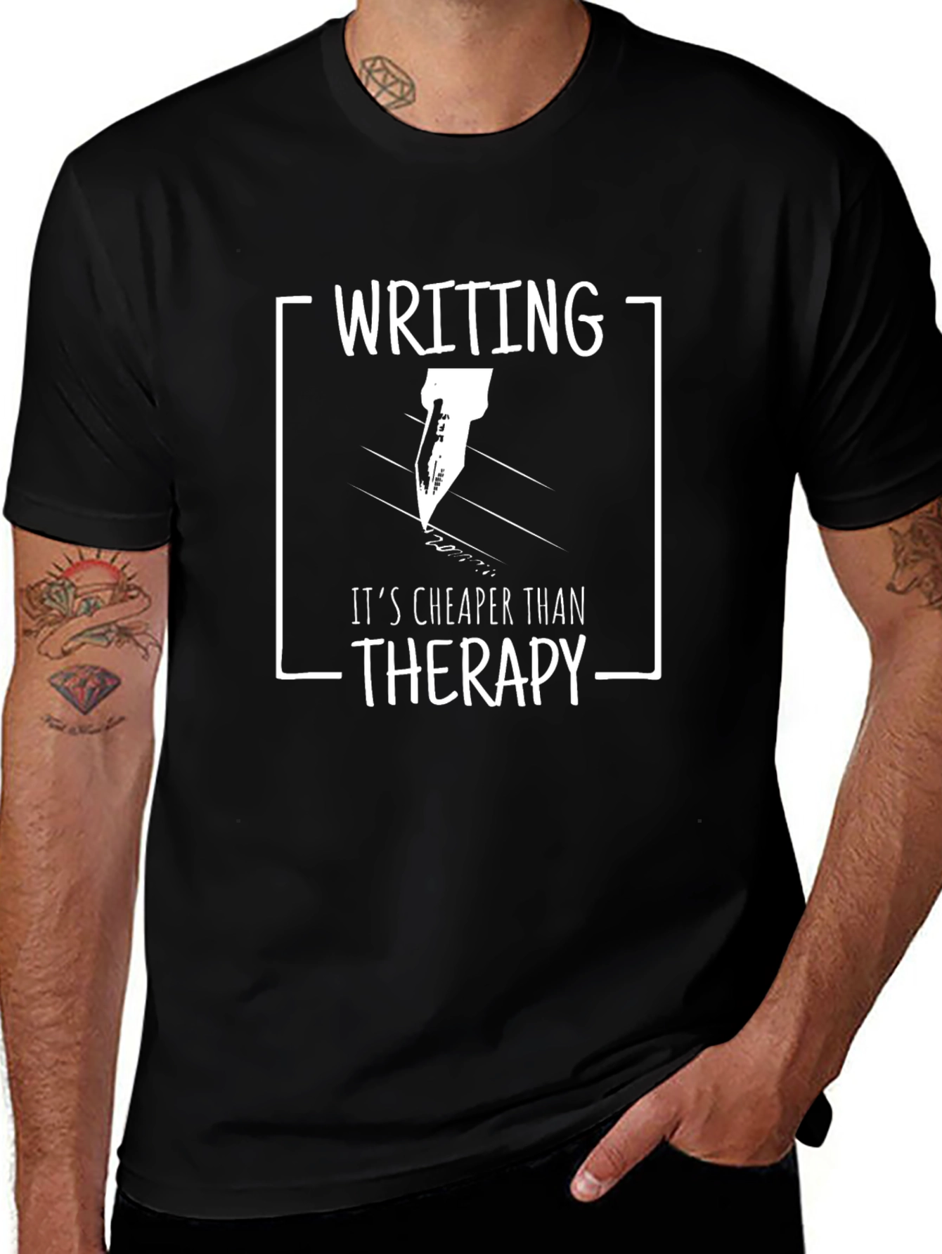 Writing Cheaper Than Therapy Graphic T-Shirt