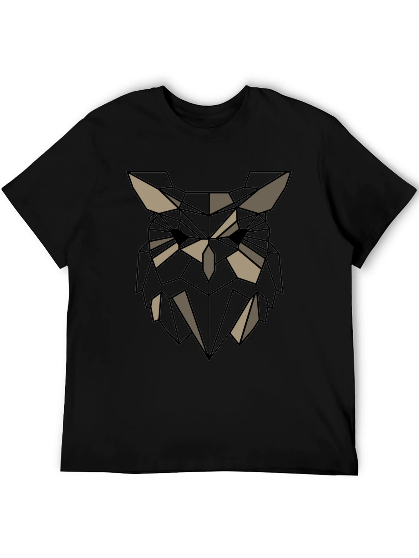 Geometric Owl Graphic Print Crew Neck T-Shirt