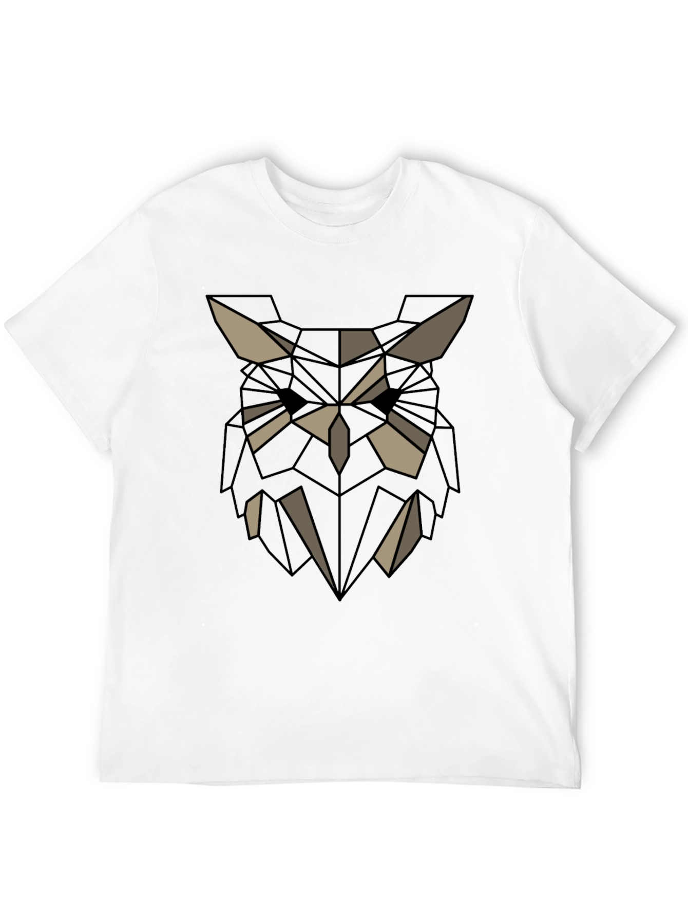 Geometric Owl Graphic Print Crew Neck T-Shirt