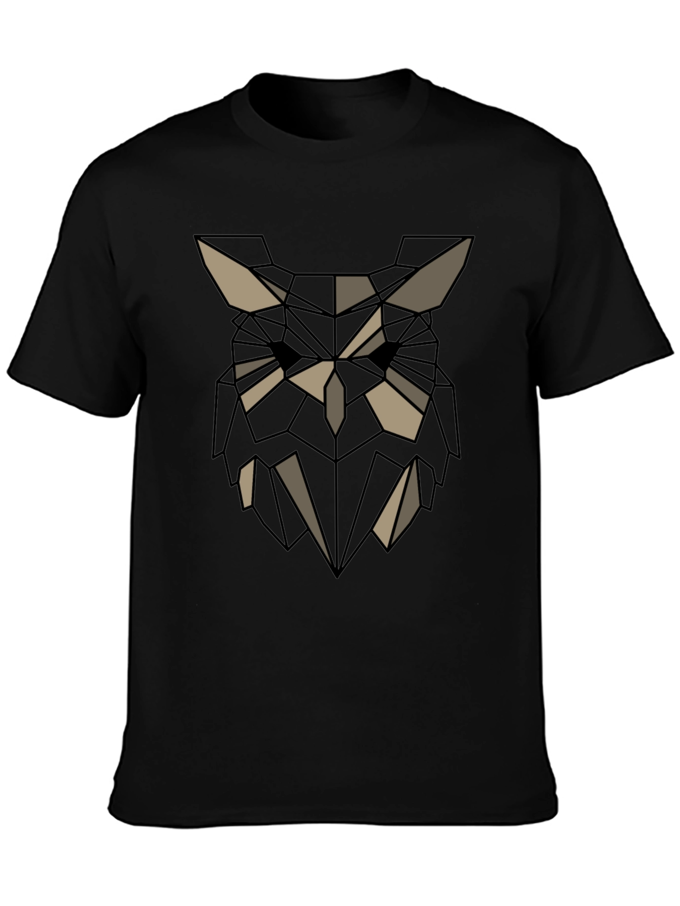 Geometric Owl Graphic Print Crew Neck T-Shirt