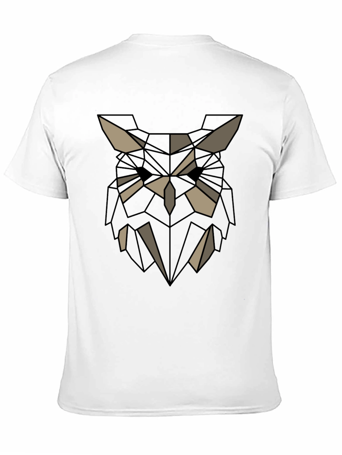 Geometric Owl Graphic Print Crew Neck T-Shirt
