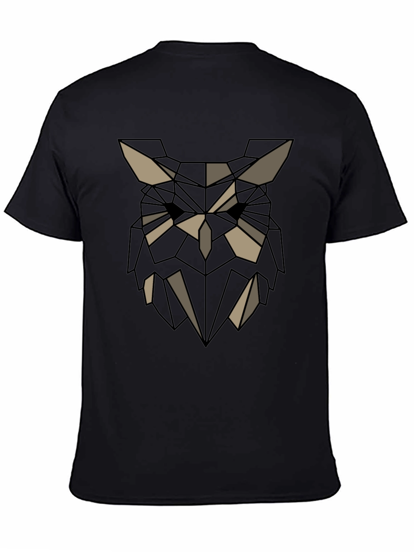 Geometric Owl Graphic Print Crew Neck T-Shirt