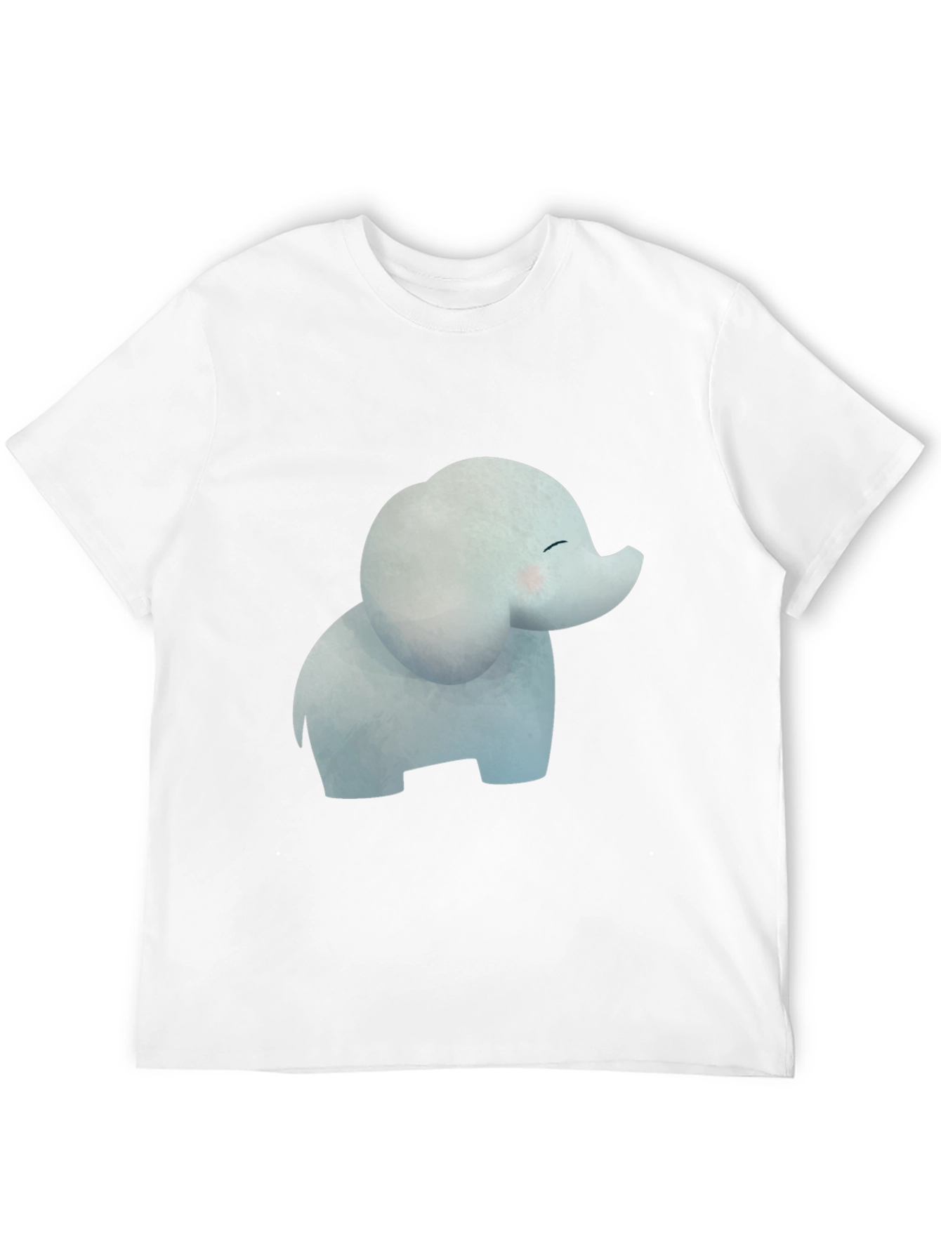 Cute Cartoon Elephant Black T-Shirt
