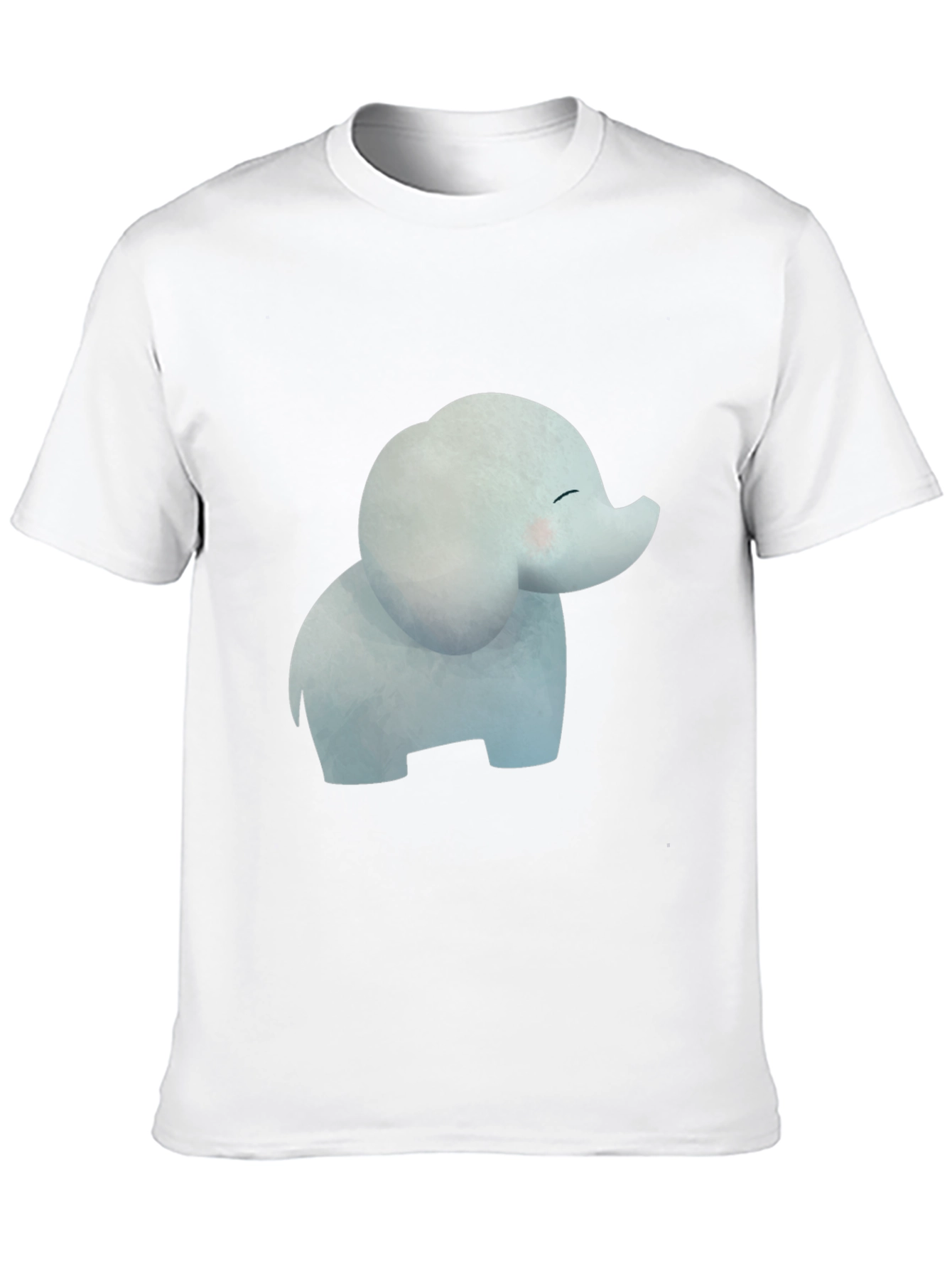 Cute Cartoon Elephant Black T-Shirt