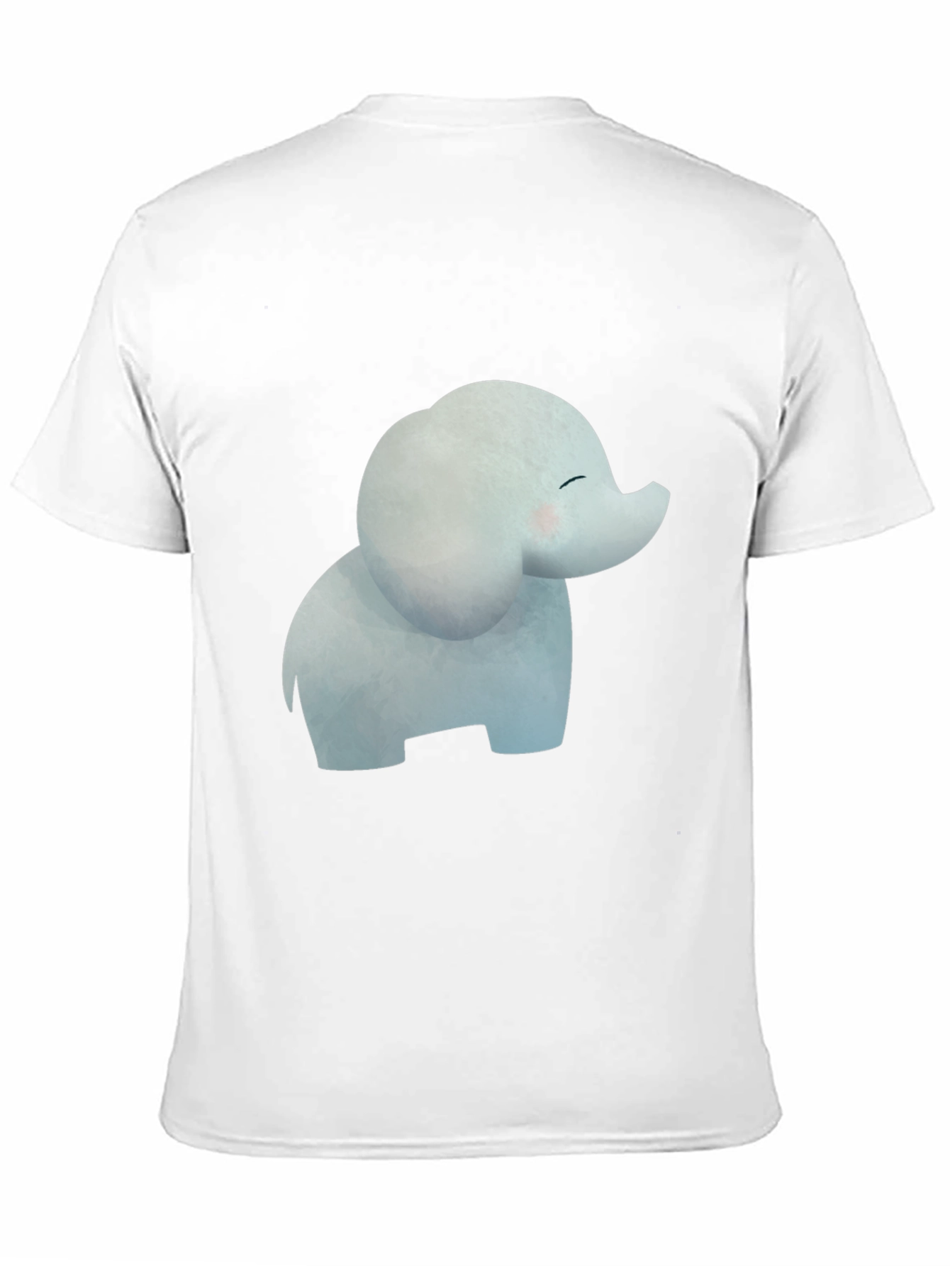 Cute Cartoon Elephant Black T-Shirt