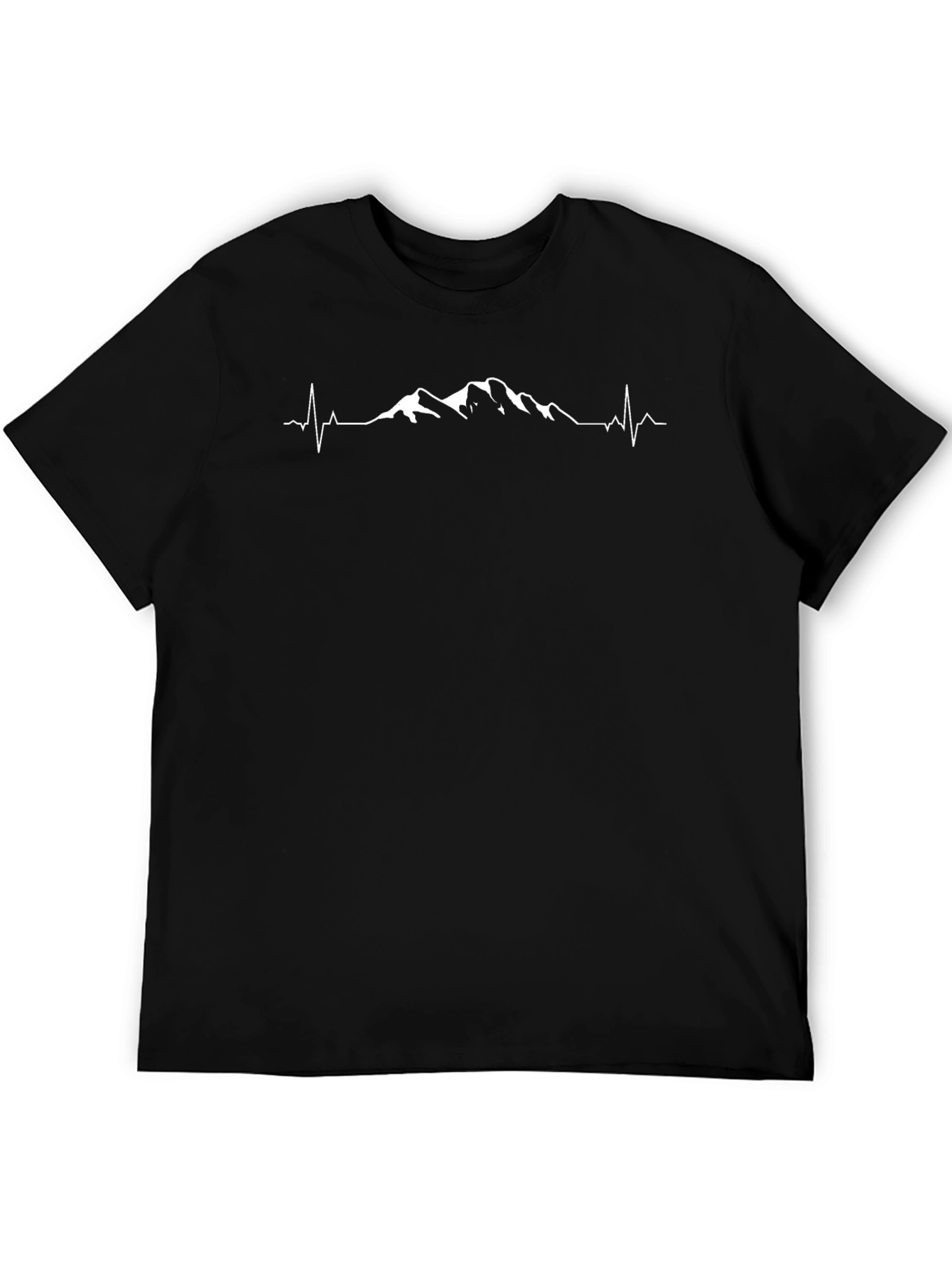Mountain Peak Heartbeat Graphic Tee - Black