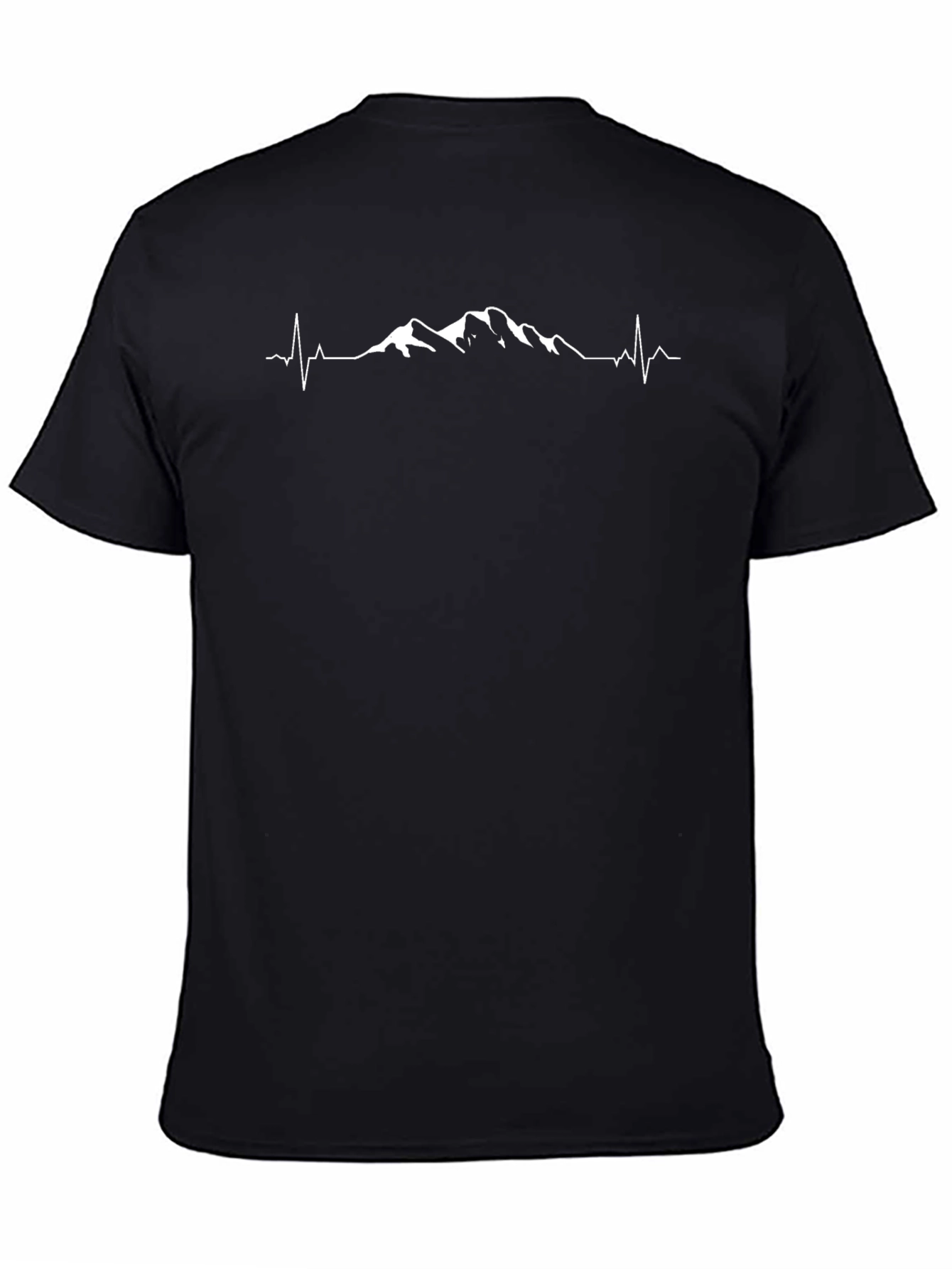 Mountain Peak Heartbeat Graphic Tee - Black