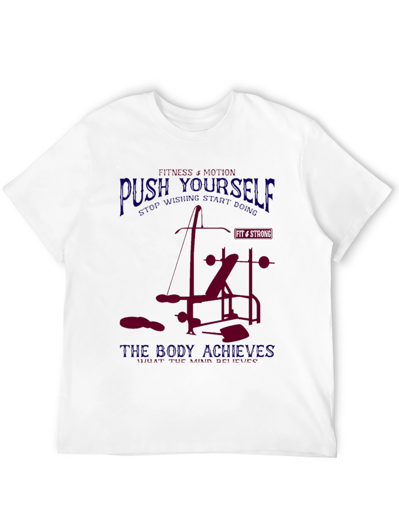 Fitness Motivation T-Shirt - Push Yourself Bodybuilding Gym Tee