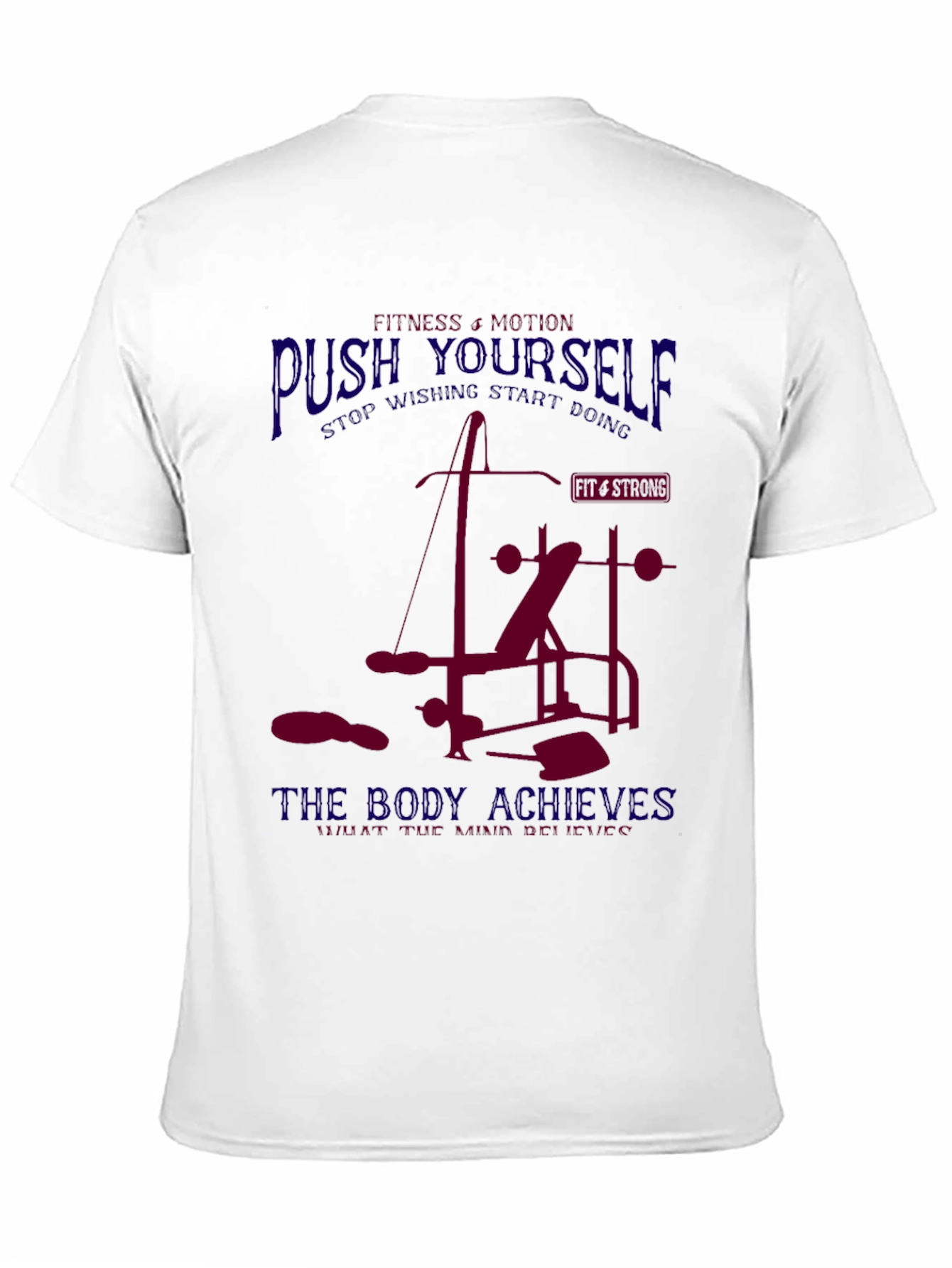 Fitness Motivation T-Shirt - Push Yourself Bodybuilding Gym Tee