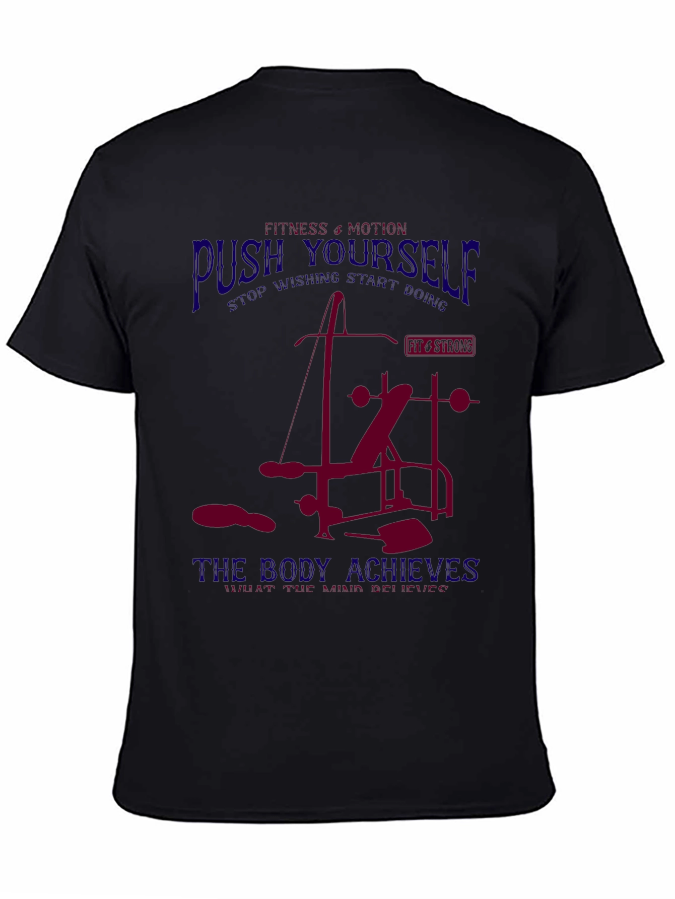 Fitness Motivation T-Shirt - Push Yourself Bodybuilding Gym Tee
