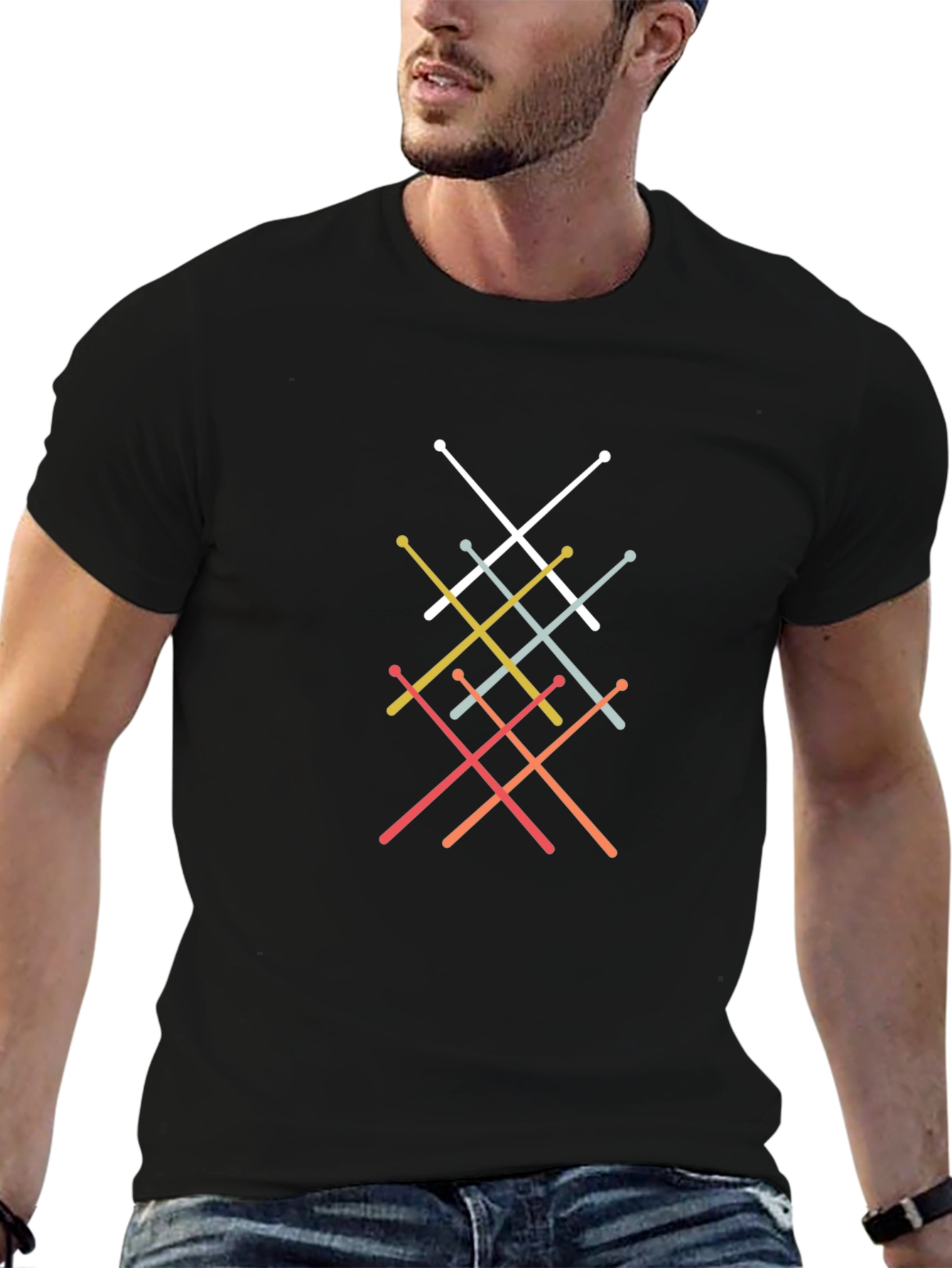 Drumstick Tee: Retro Percussionist T-Shirt