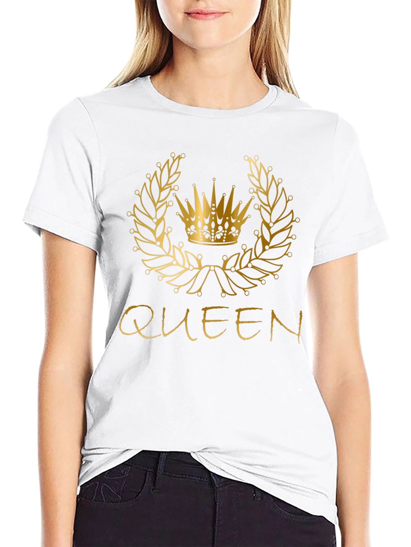 Queen Crown Graphic Tee - Black