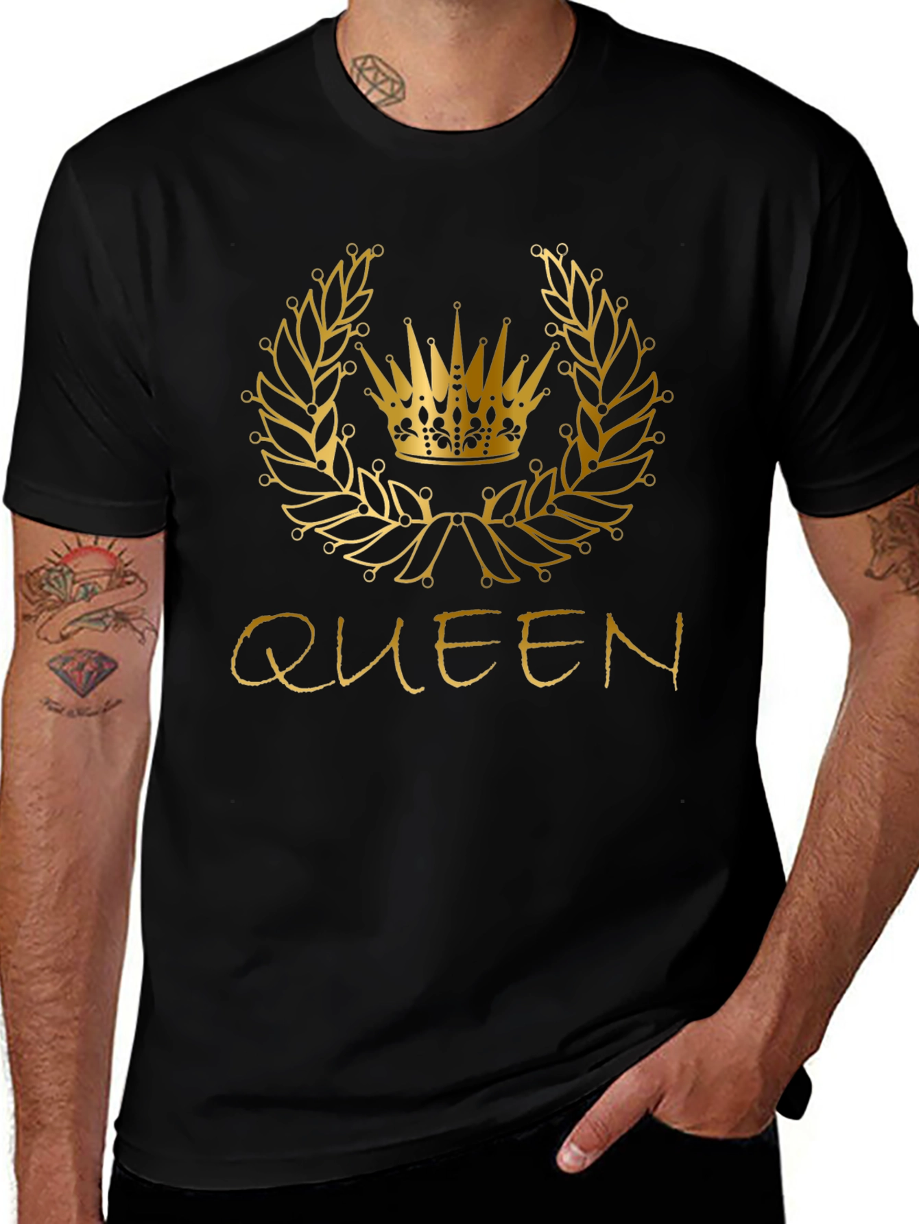 Queen Crown Graphic Tee - Black