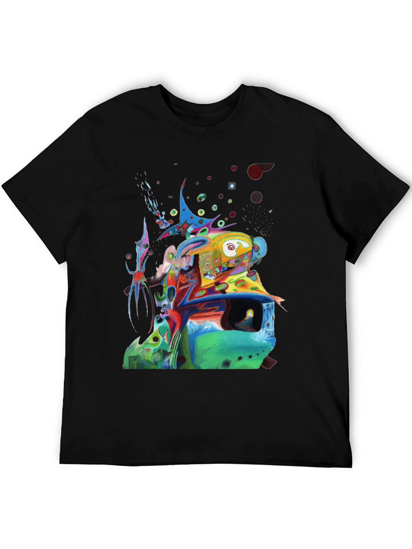 Abstract Art Print Black T-Shirt
