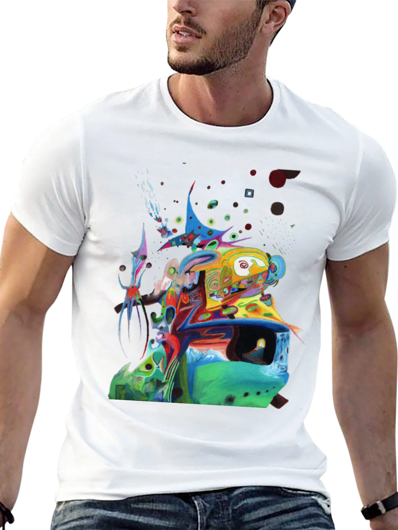 Abstract Art Print Black T-Shirt