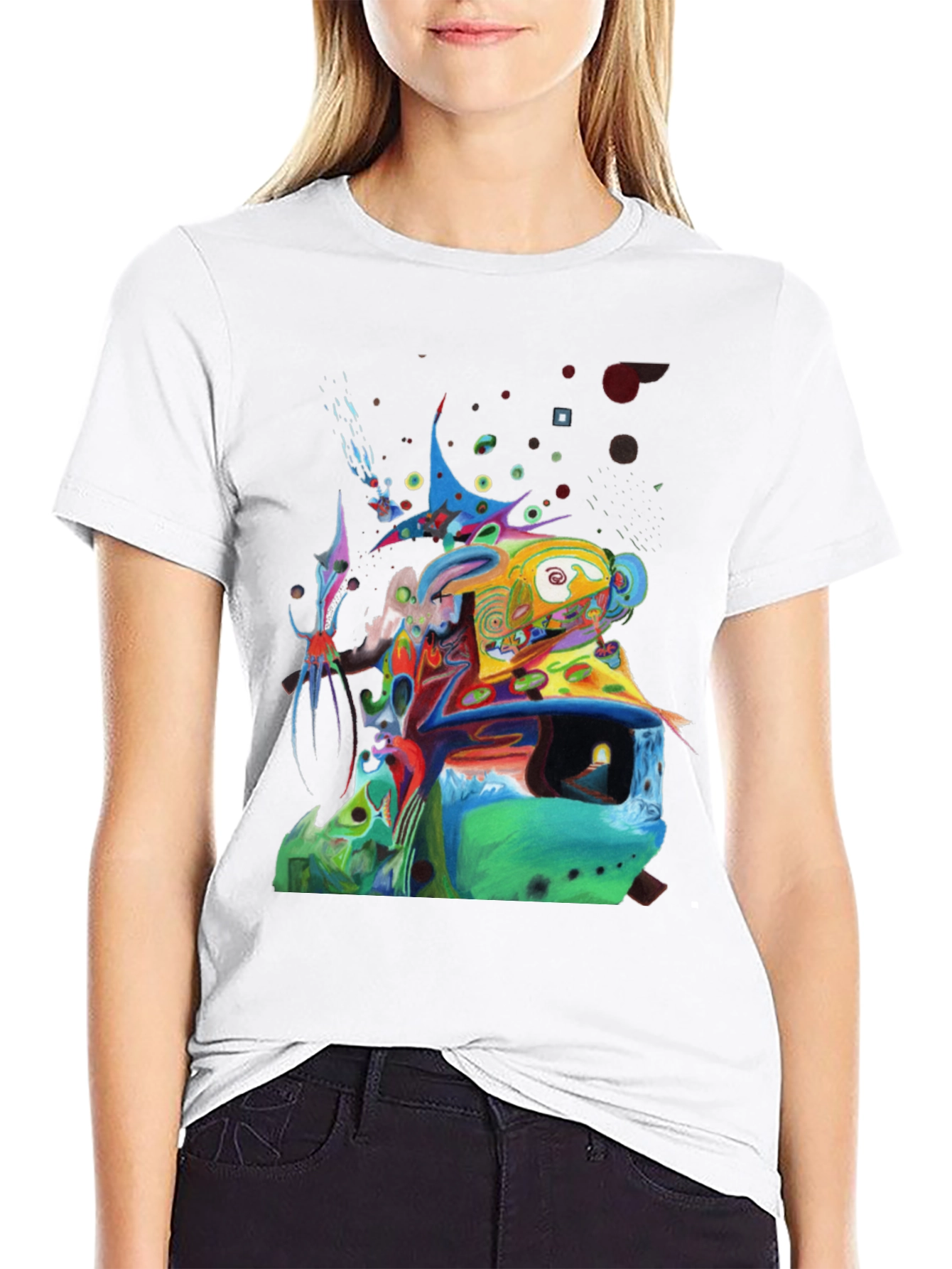 Abstract Art Print Black T-Shirt