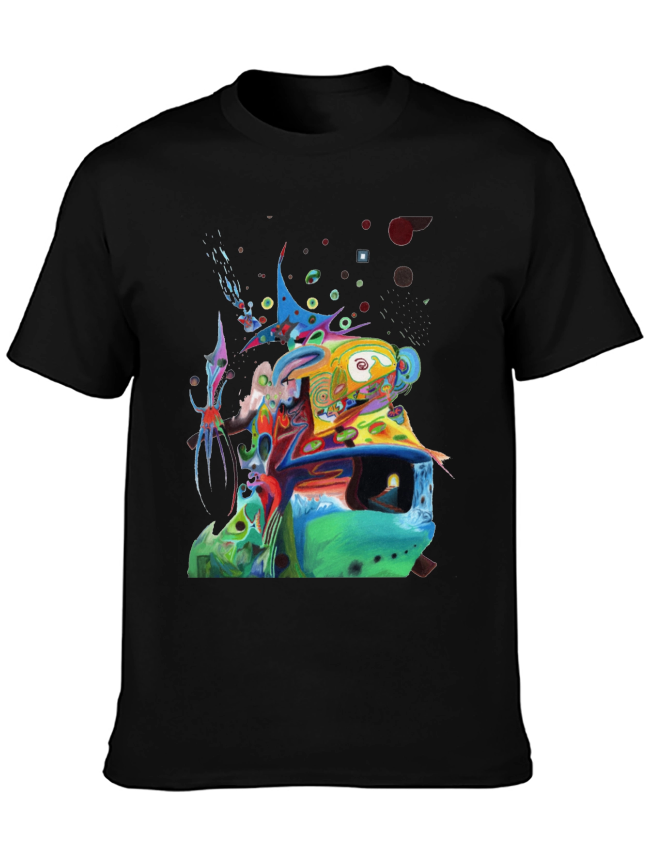 Abstract Art Print Black T-Shirt