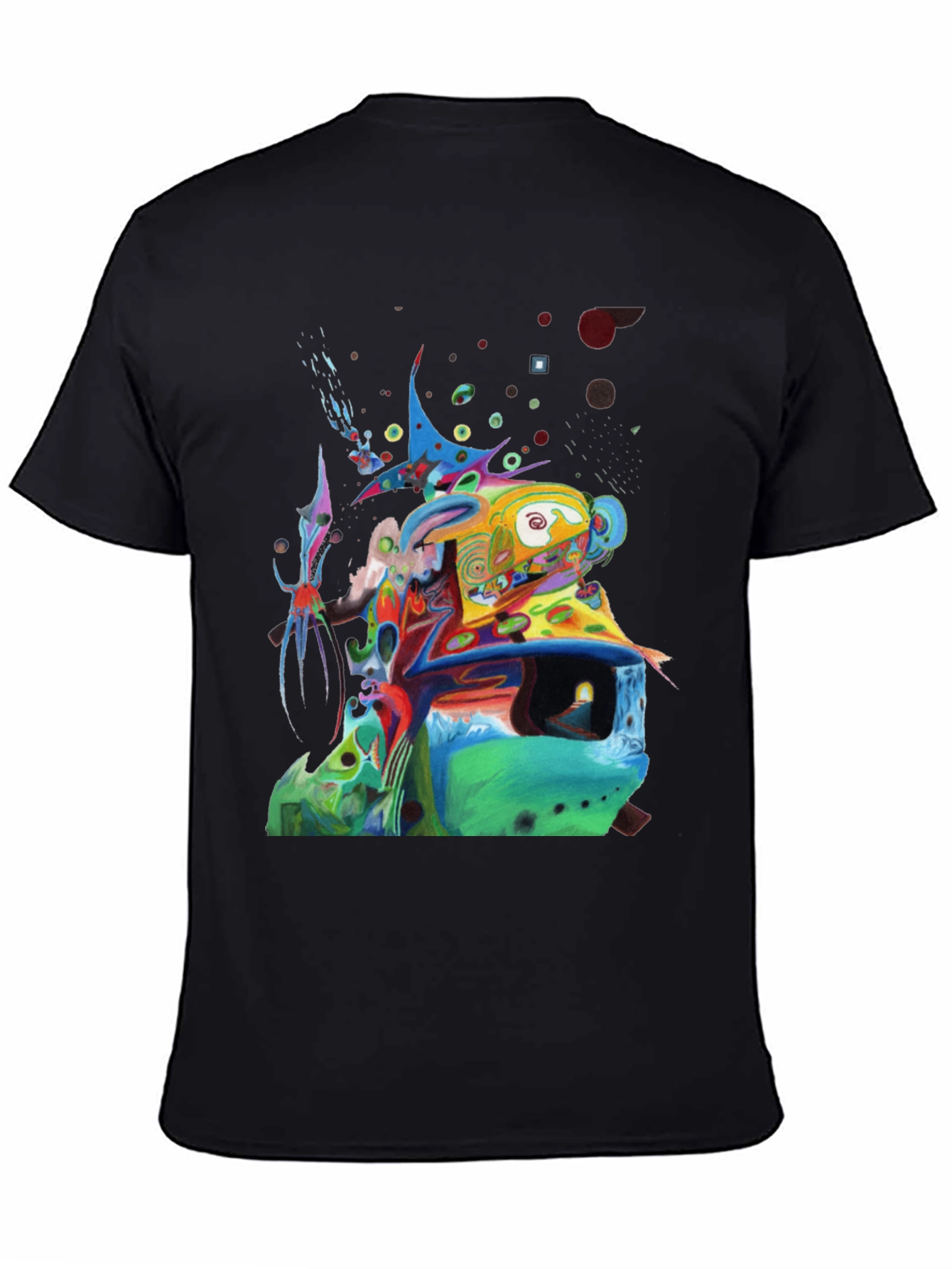 Abstract Art Print Black T-Shirt