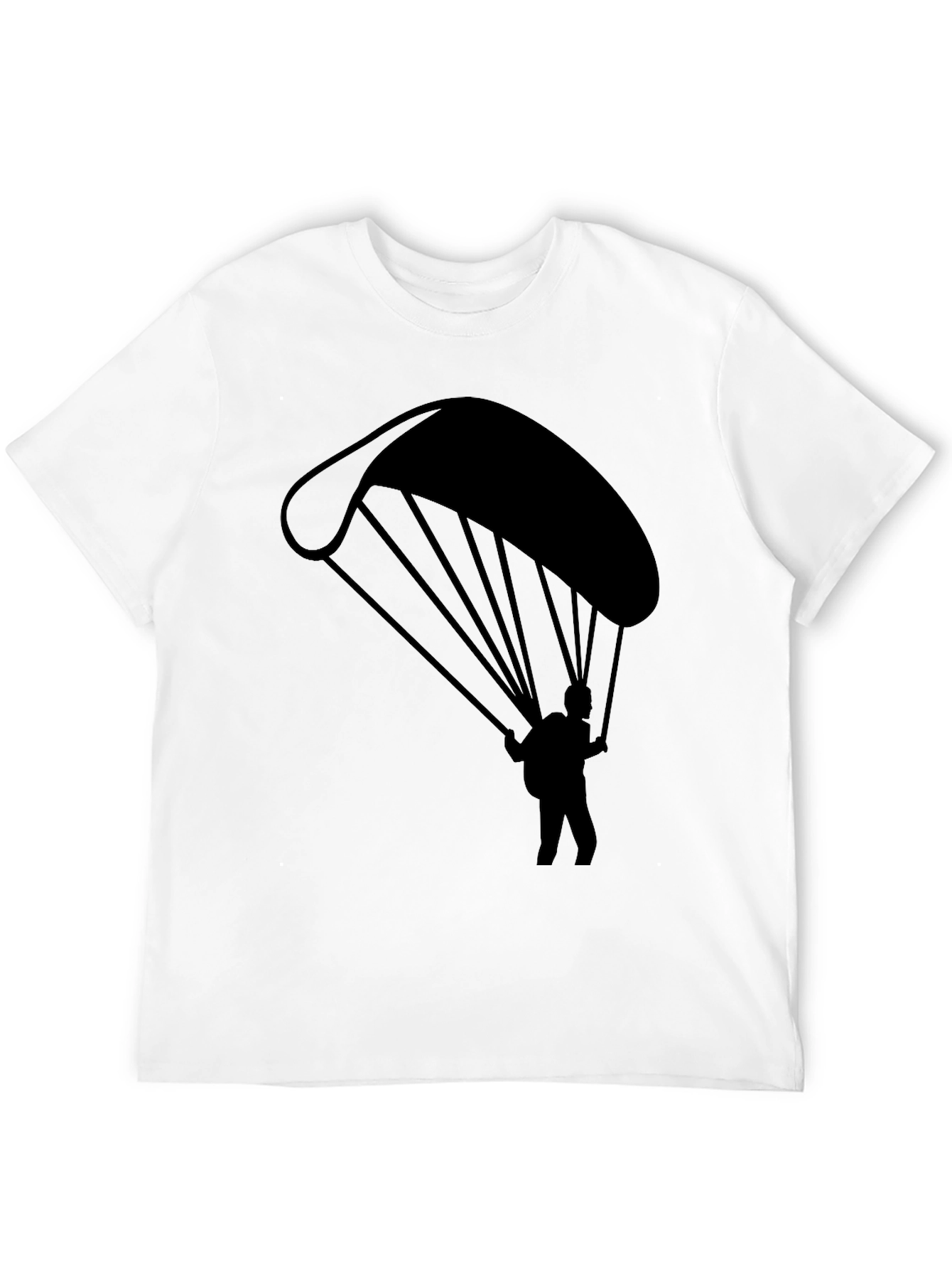 Paragliding Graphic Tee - Black Cotton T-Shirt