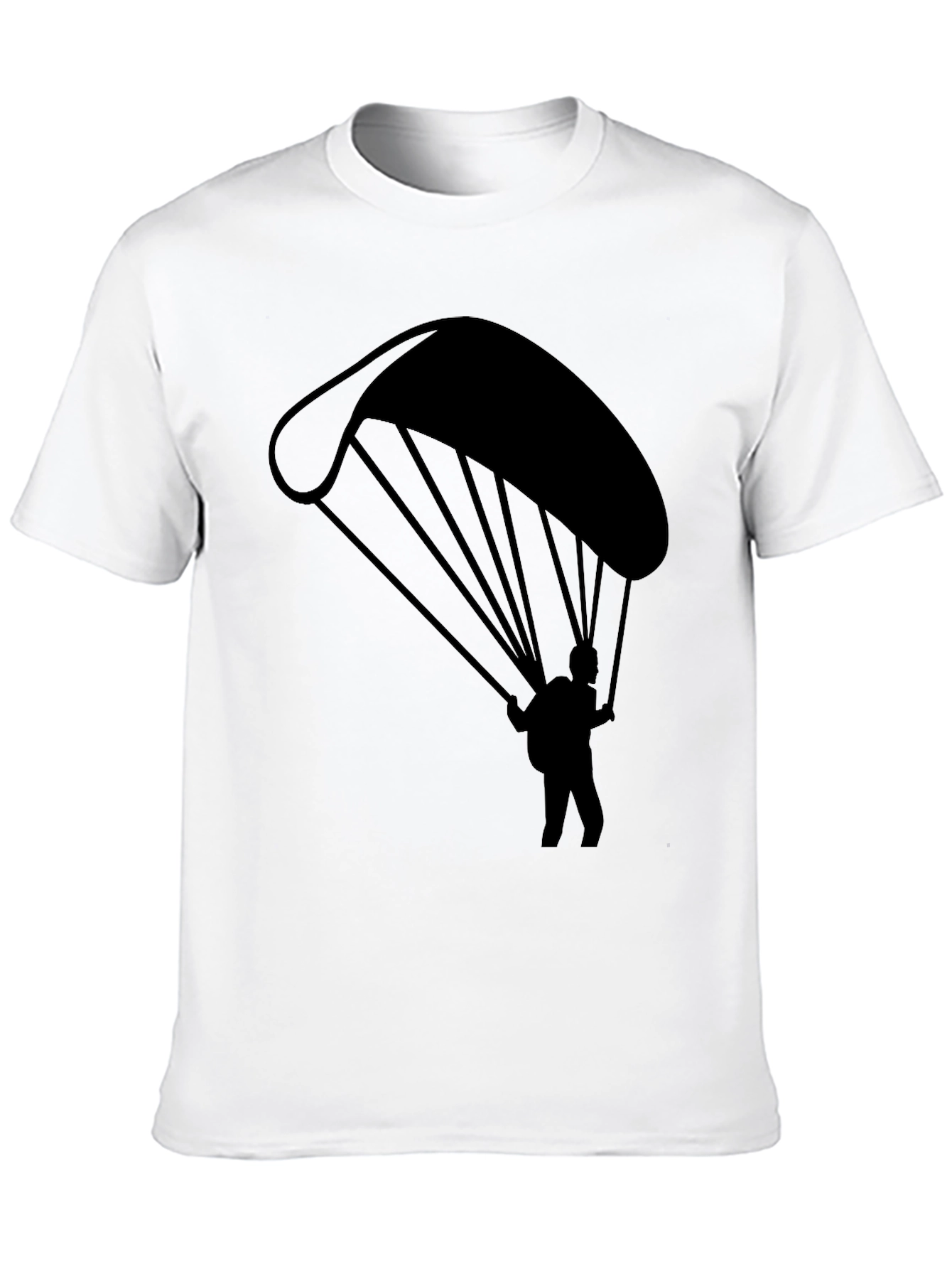 Paragliding Graphic Tee - Black Cotton T-Shirt