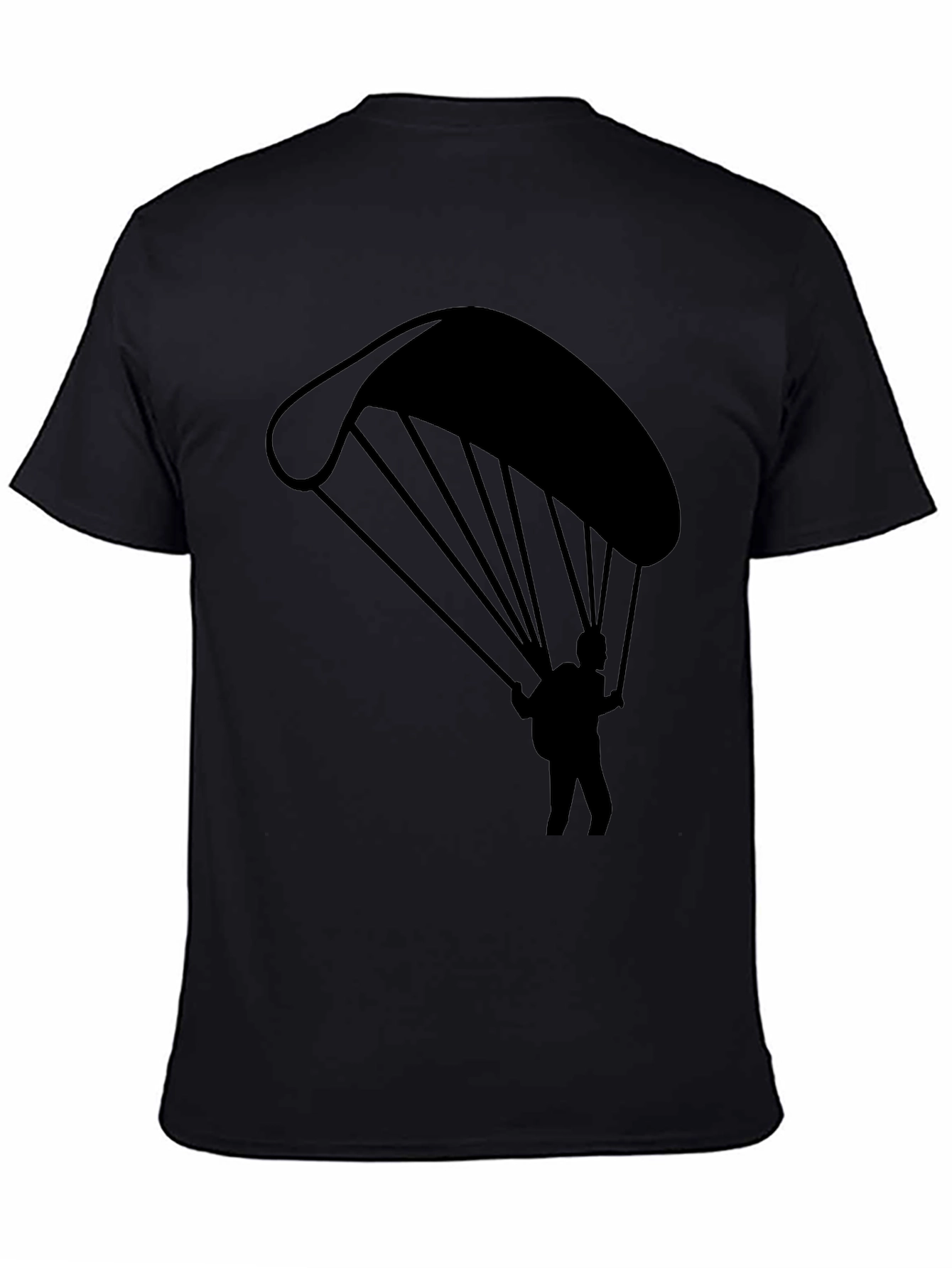 Paragliding Graphic Tee - Black Cotton T-Shirt