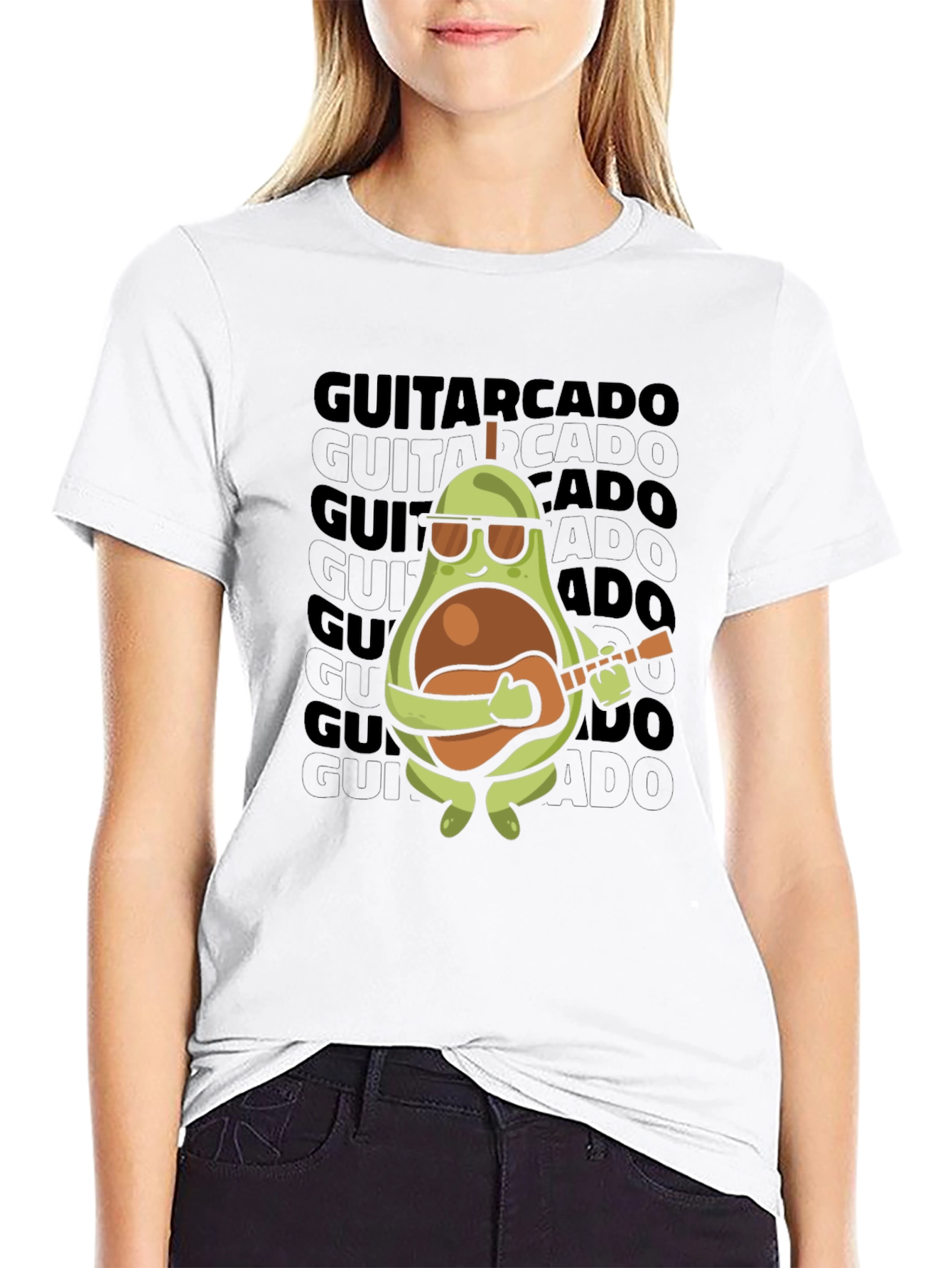 Guitarcado T-Shirt: Avocado Guitar Player Tee