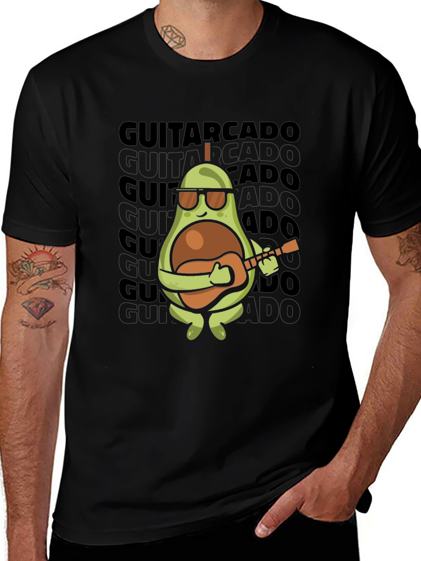 Guitarcado T-Shirt: Avocado Guitar Player Tee