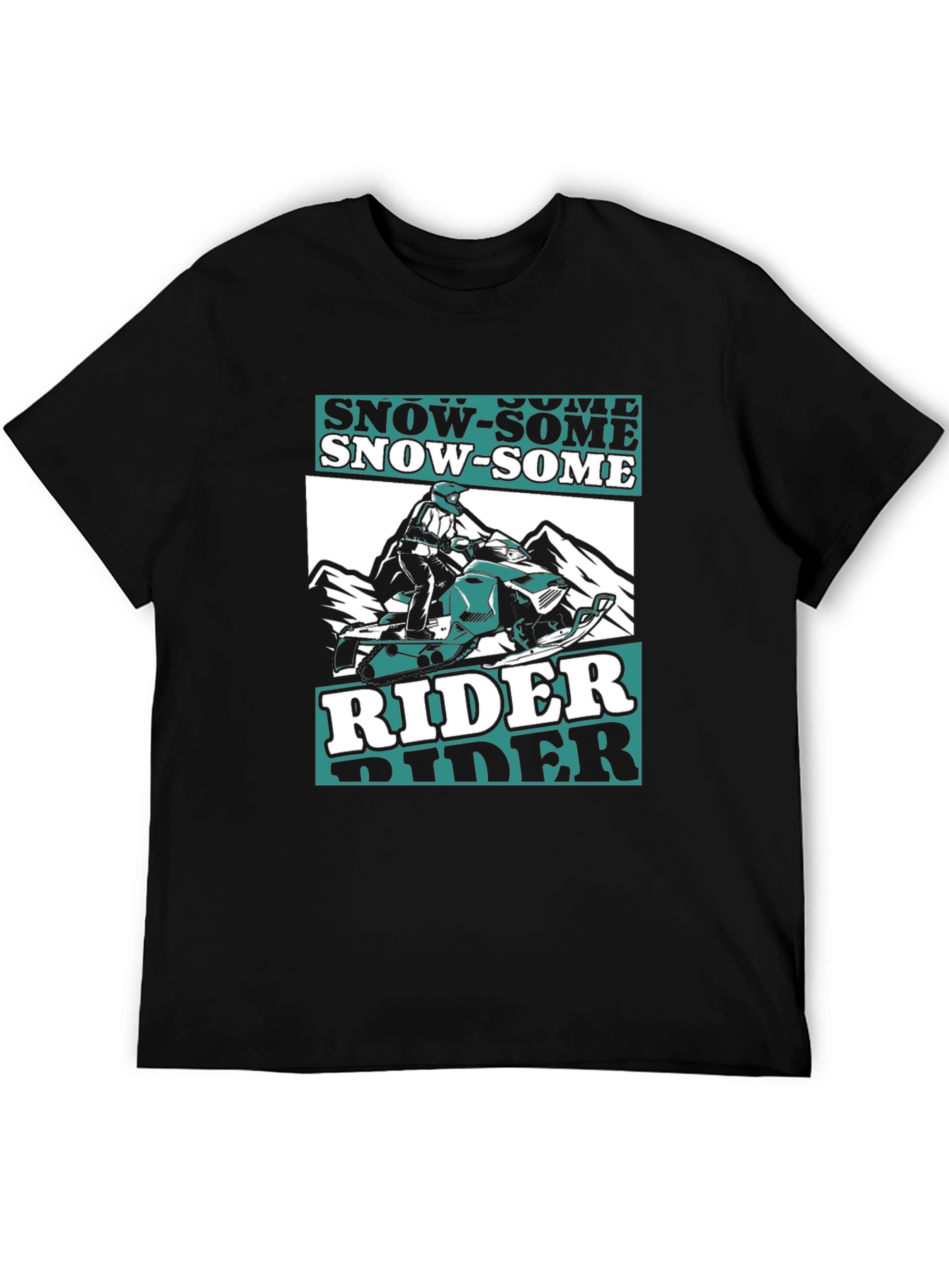 Snow-Some Rider T-Shirt - Black Graphic Tee