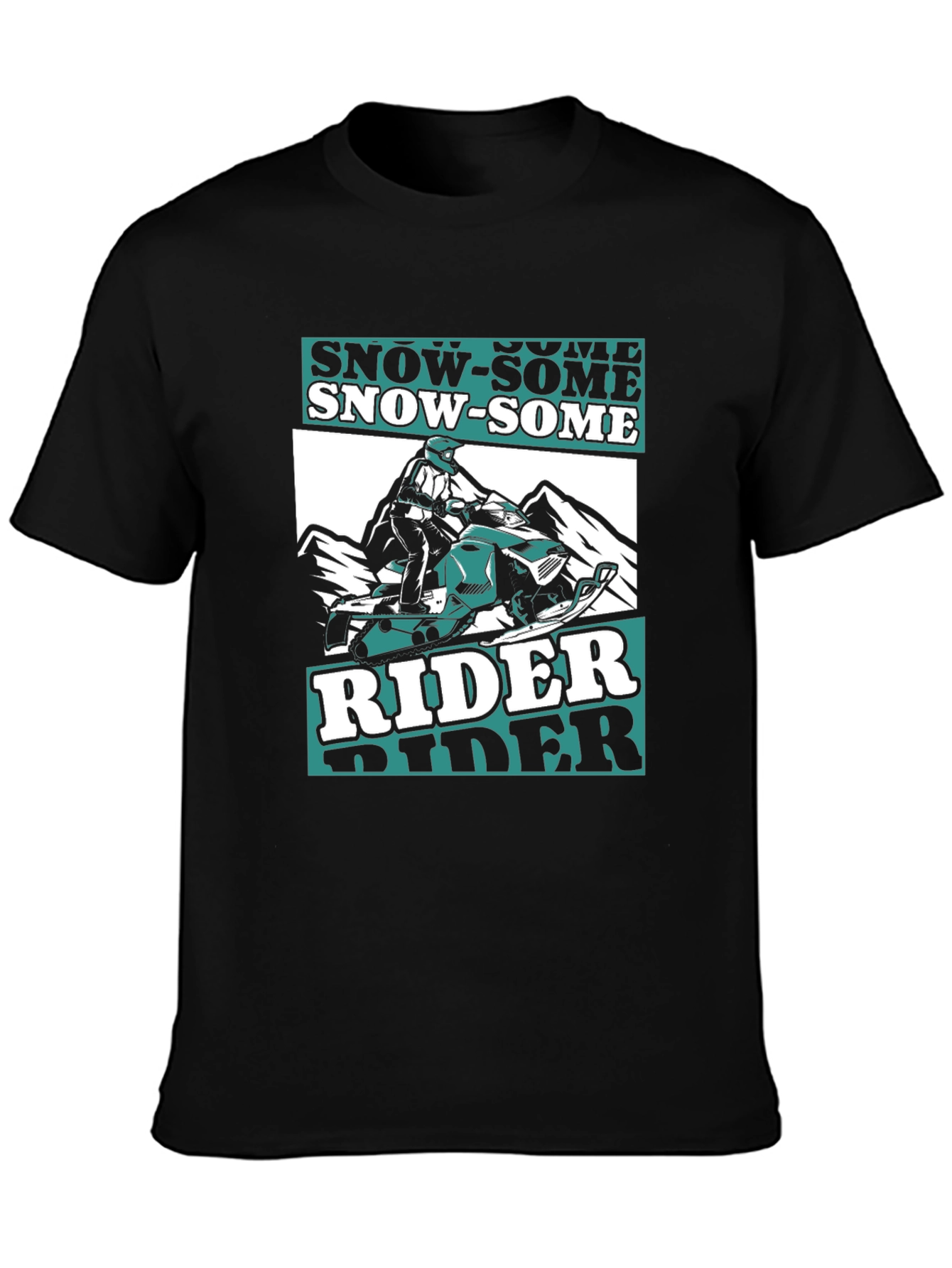Snow-Some Rider T-Shirt - Black Graphic Tee