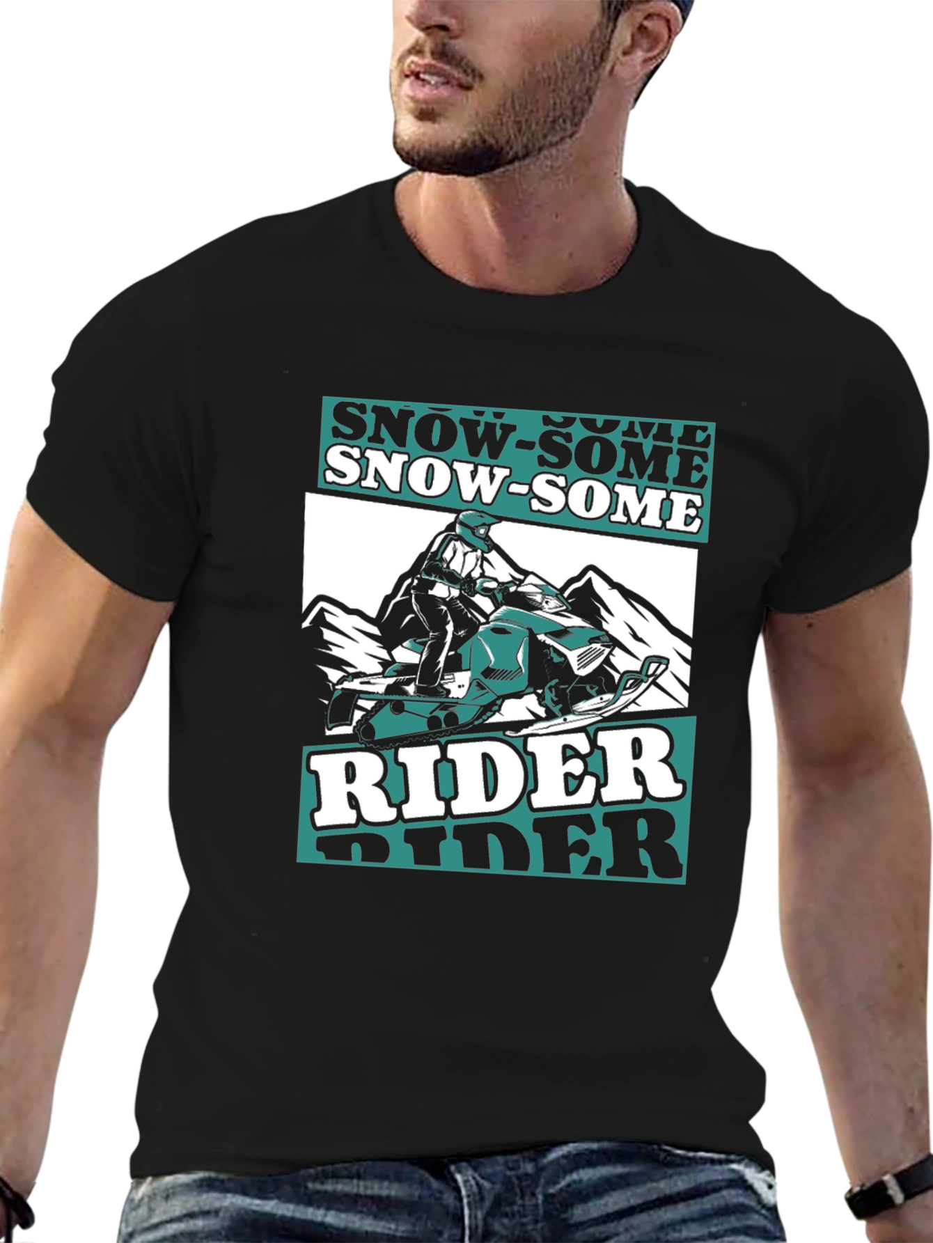 Snow-Some Rider T-Shirt - Black Graphic Tee