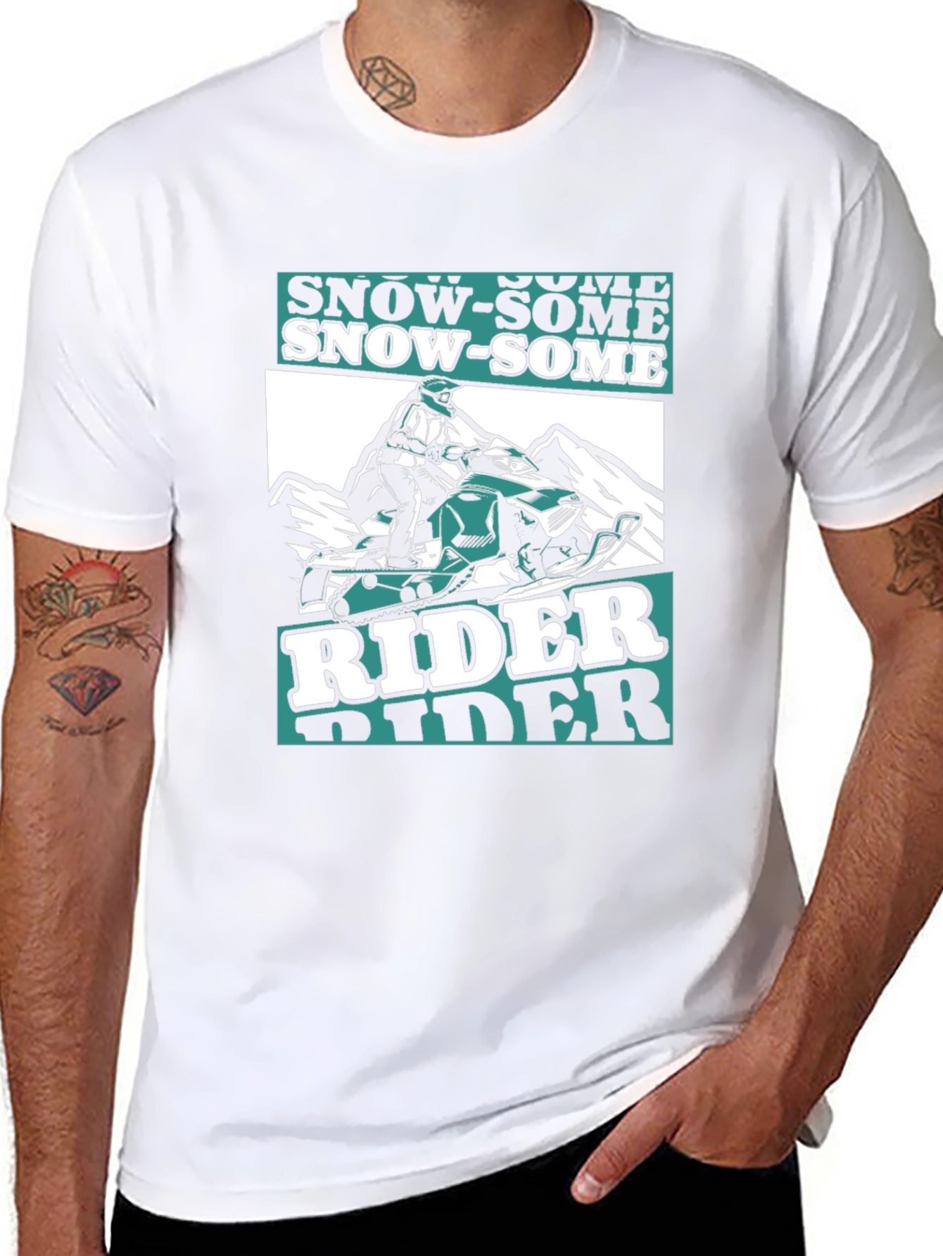 Snow-Some Rider T-Shirt - Black Graphic Tee